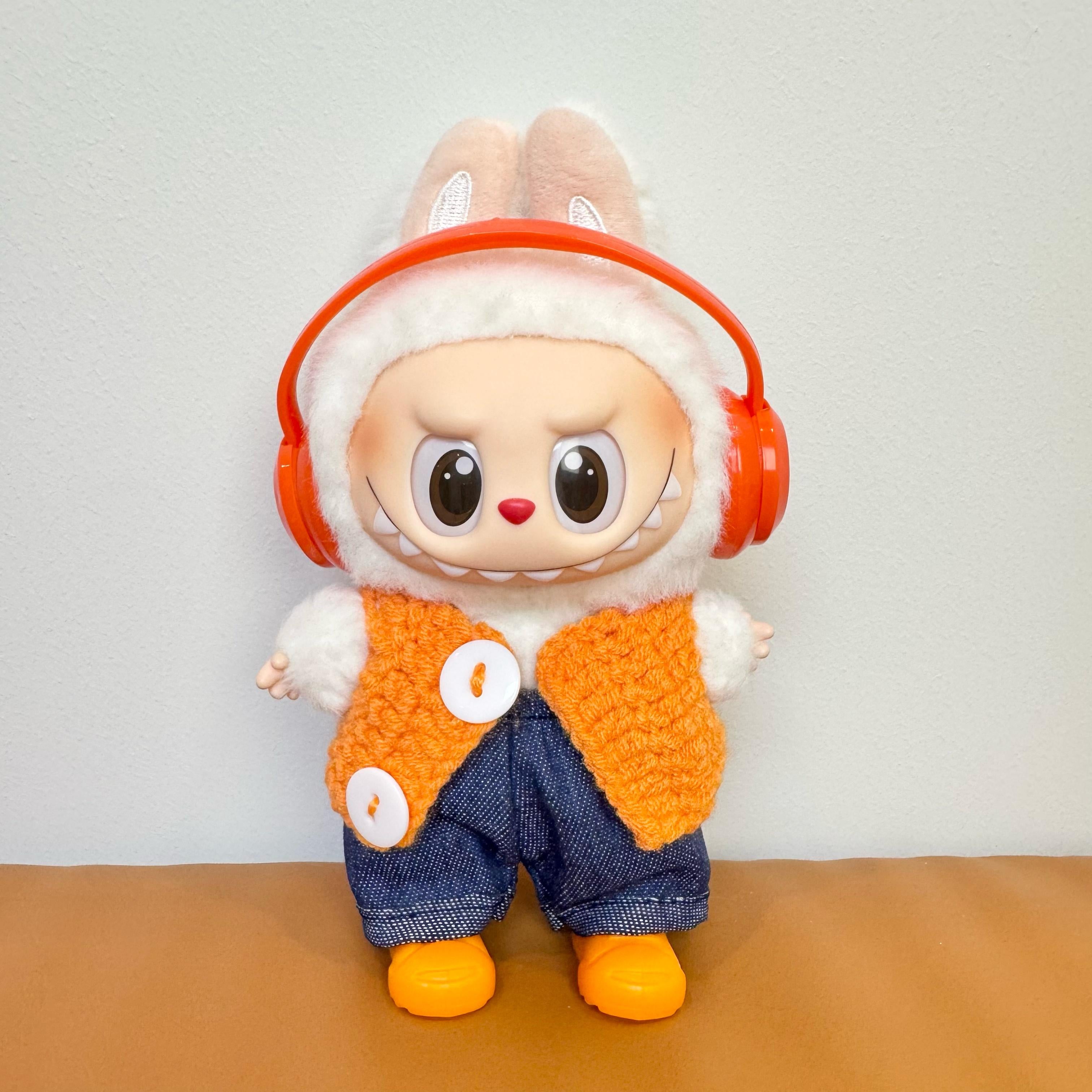 Doll Clothes - Vintage Orange Vibe Set with Headphones Doll Outfit