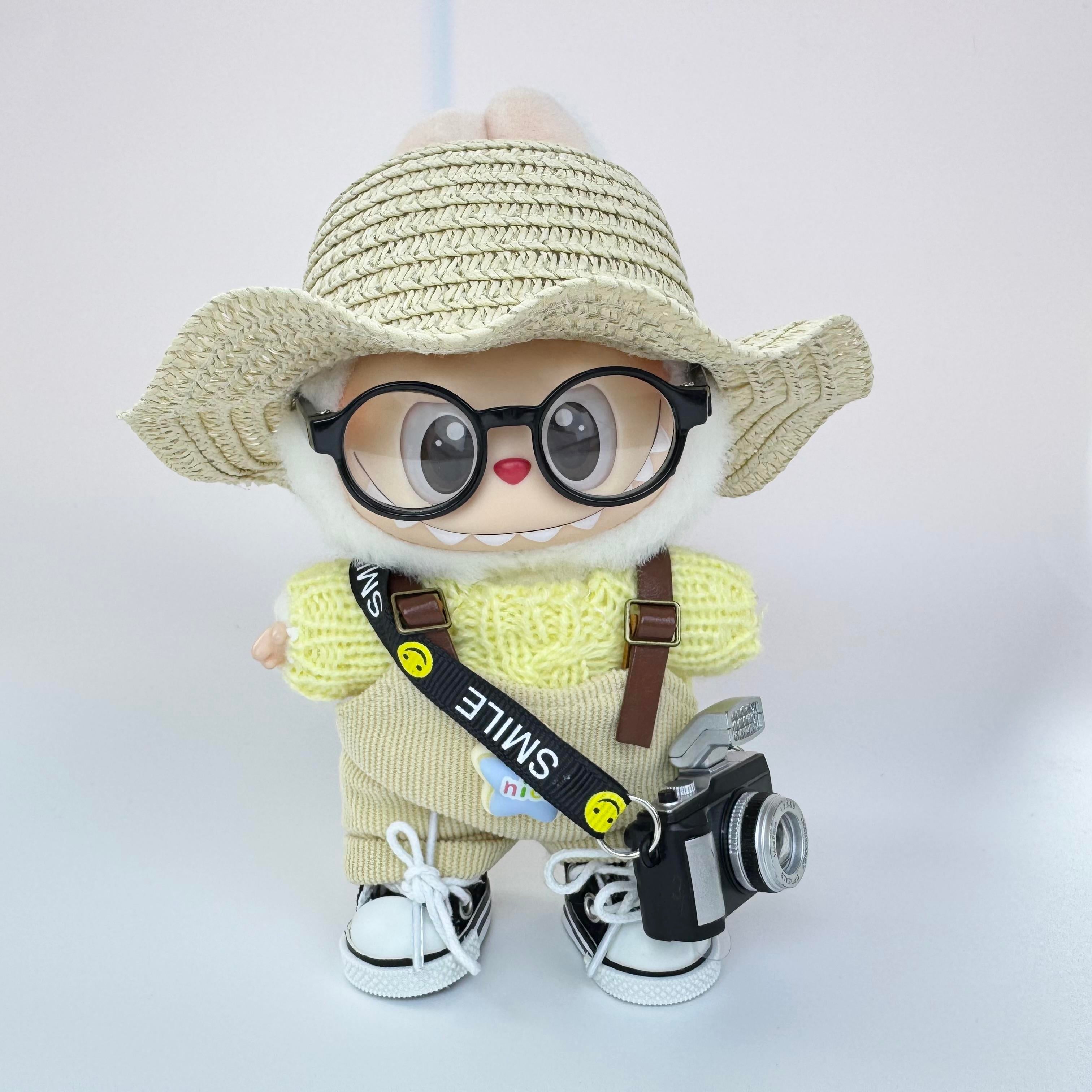 Doll Clothes - Sunny Explorer Set with Straw Hat Doll Outfit