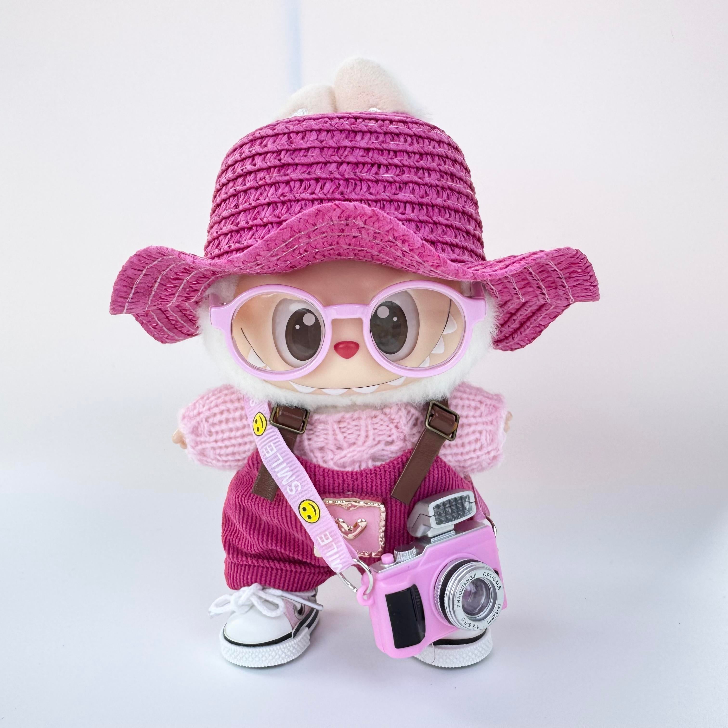 Doll Clothes - Candy Blossom Set with Straw Hat Doll Outfit