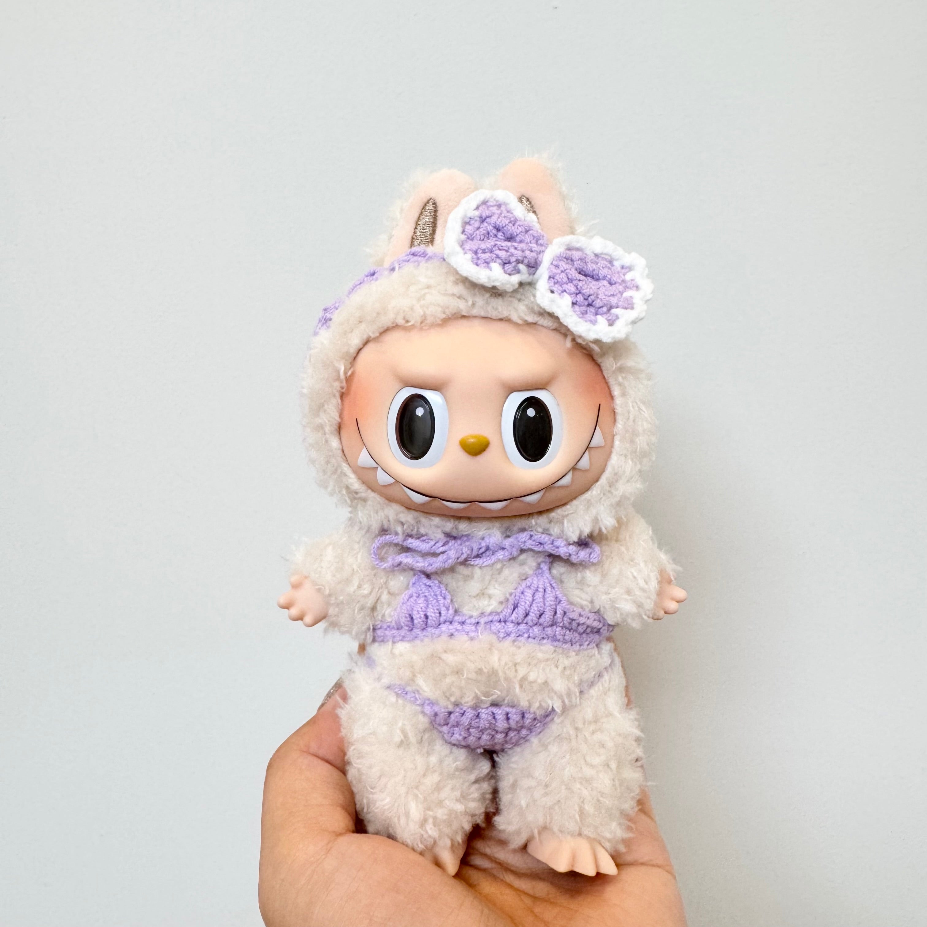 Labubu Doll Clothes - Bikini Set - Cozy Crochet Costume for 17cm Dolls