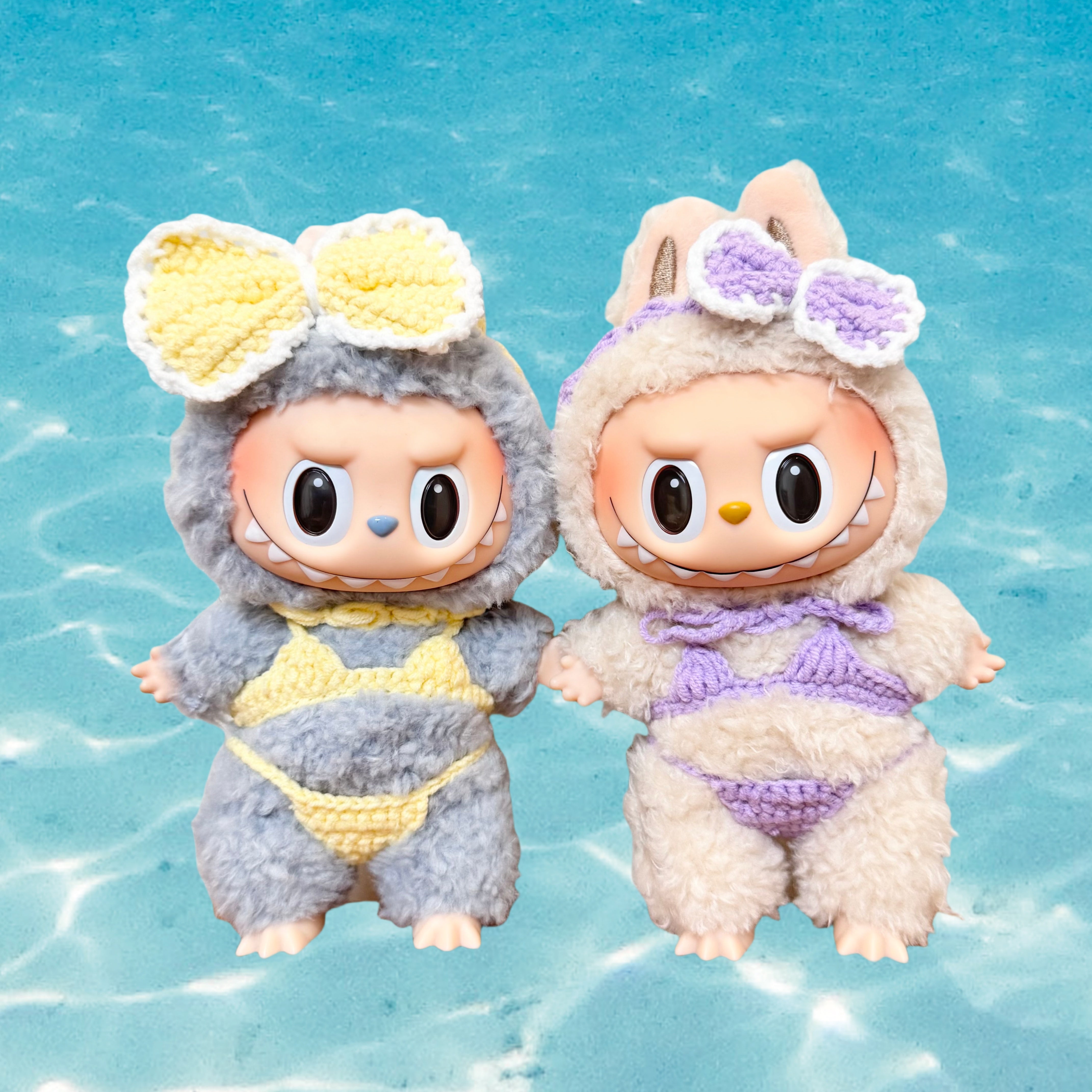 Labubu Doll Clothes - Bikini Set - Cozy Crochet Costume for 17cm Dolls