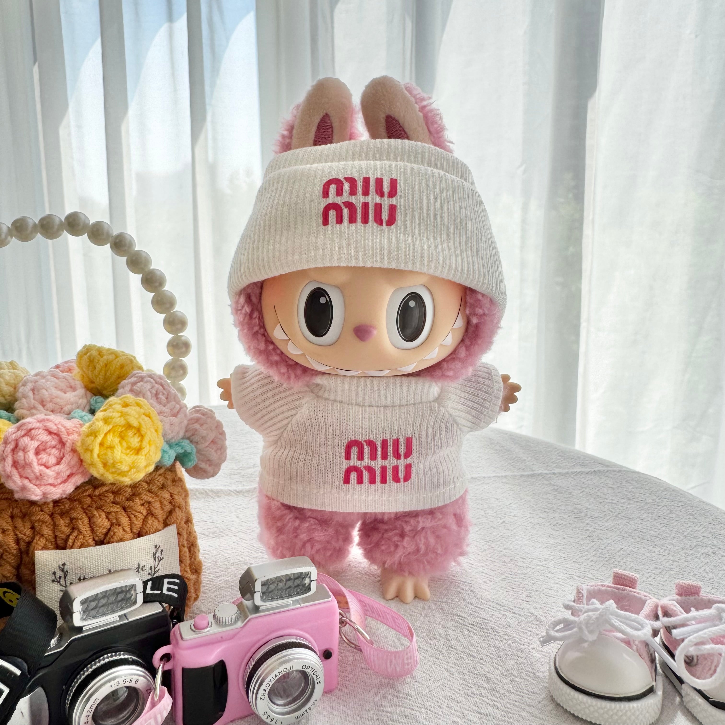 Labubu Doll Clothes - Luxury Brand Inspired Outfit Set for Dolls - Chic Costume