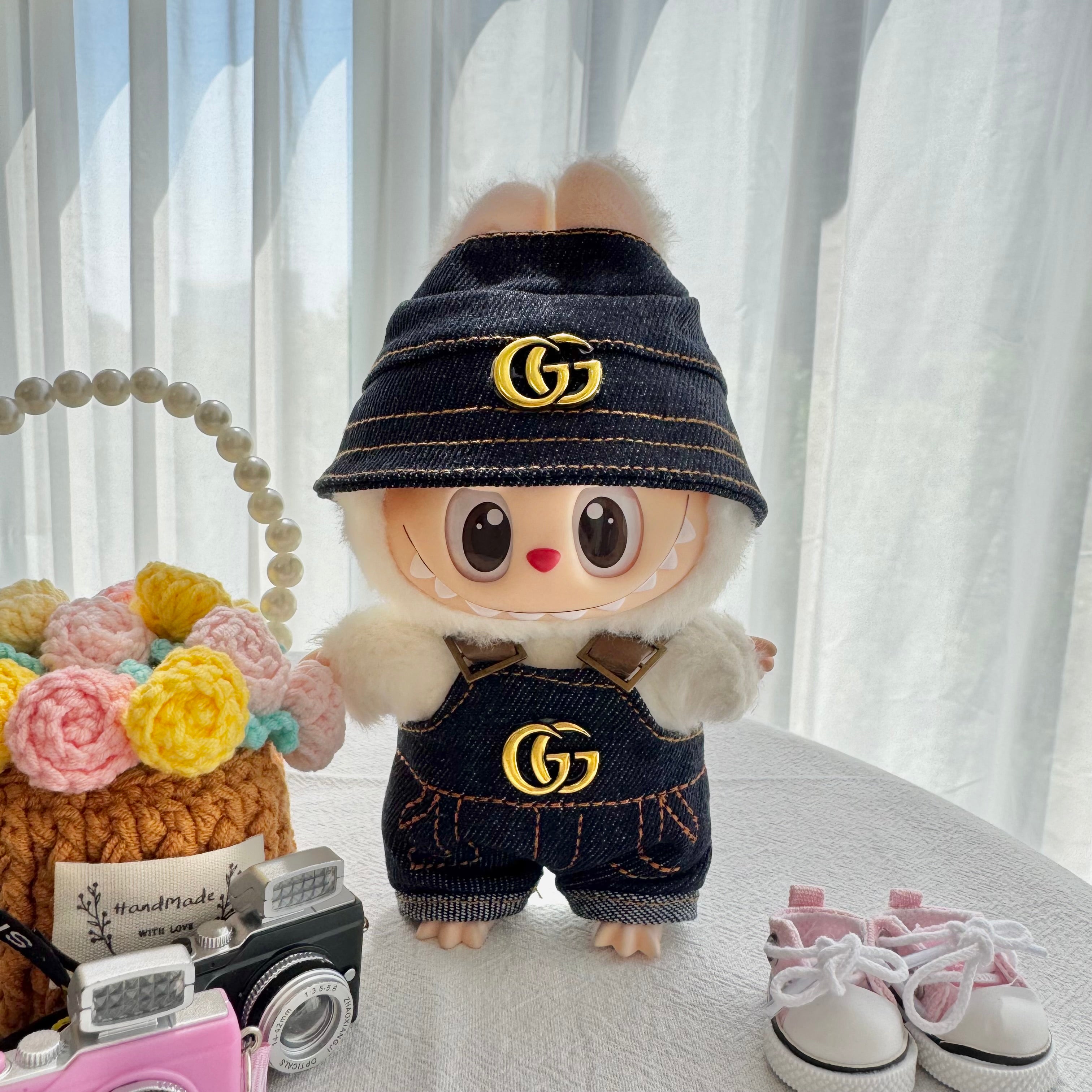 Labubu Doll Clothes - Luxury Brand Inspired Outfit Set for Dolls - Chic Costume