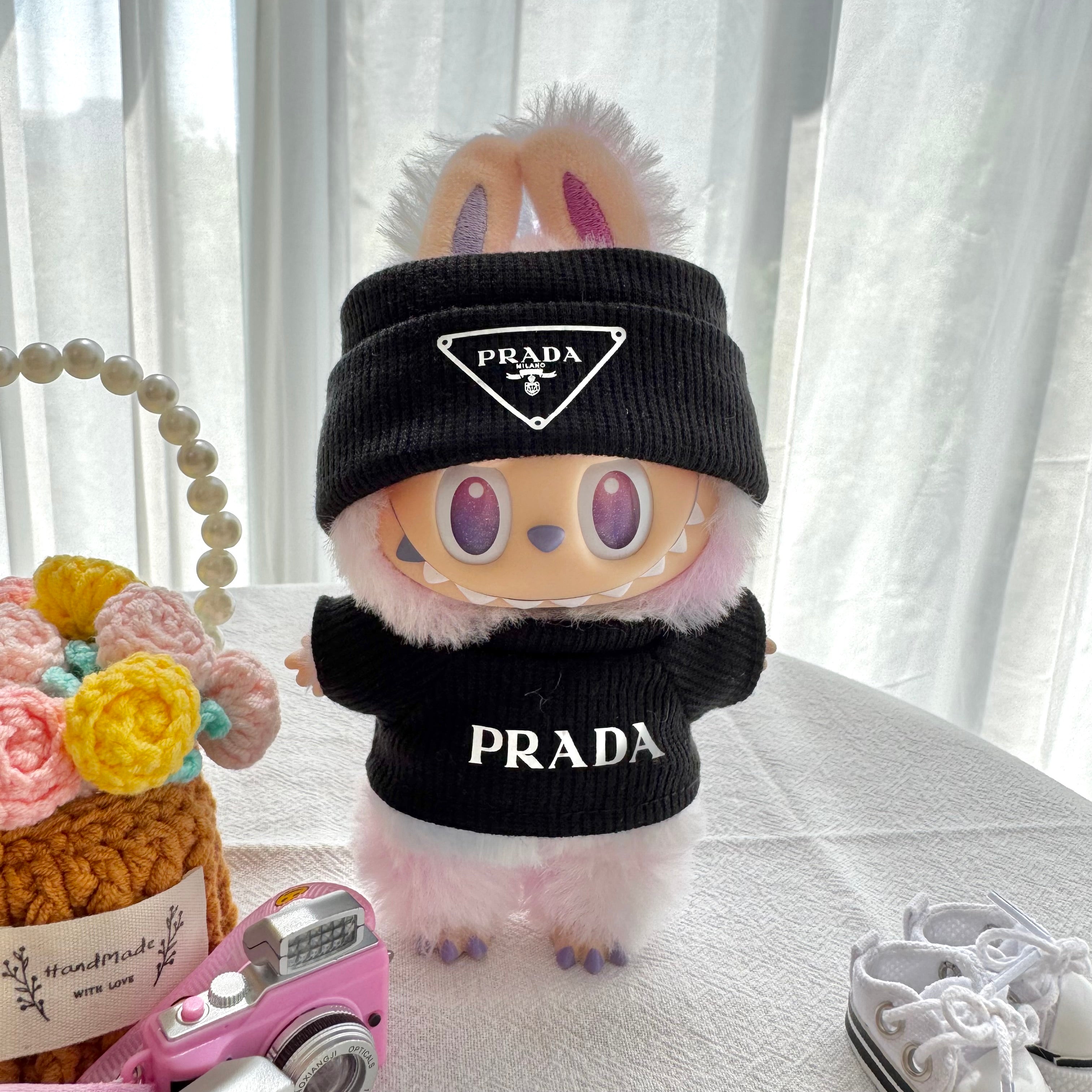 Labubu Doll Clothes - Luxury Brand Inspired Outfit Set for Dolls - Chic Costume
