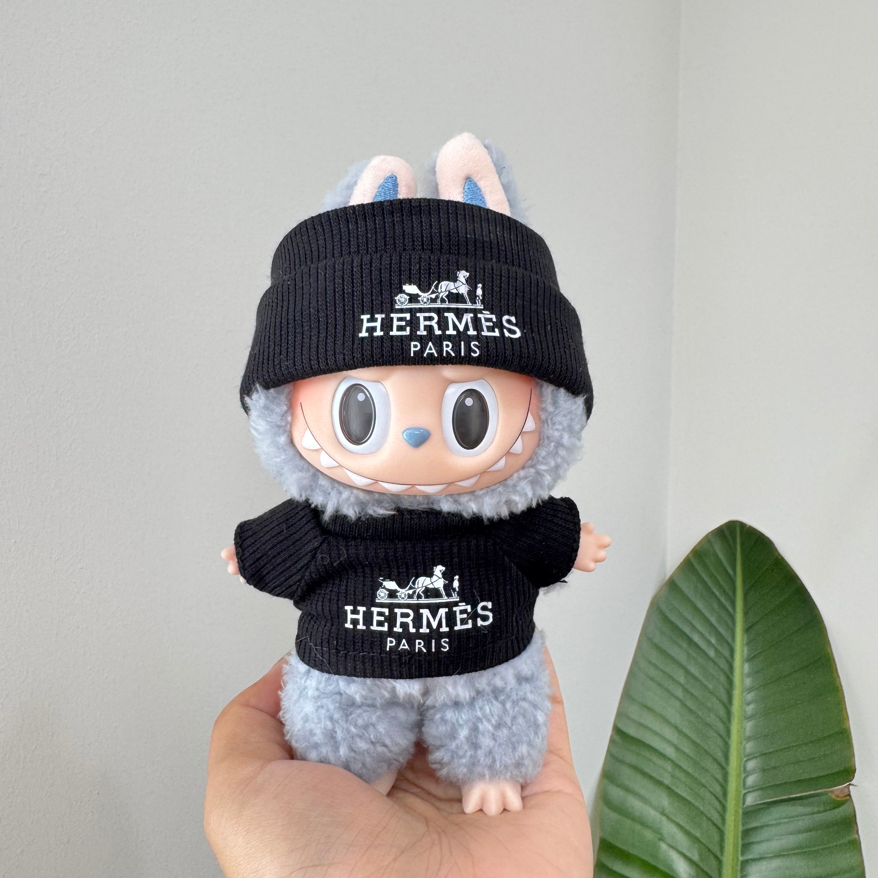 Labubu Doll Clothes - Luxury Brand "HERMES" Inspired Outfit Set for Dolls