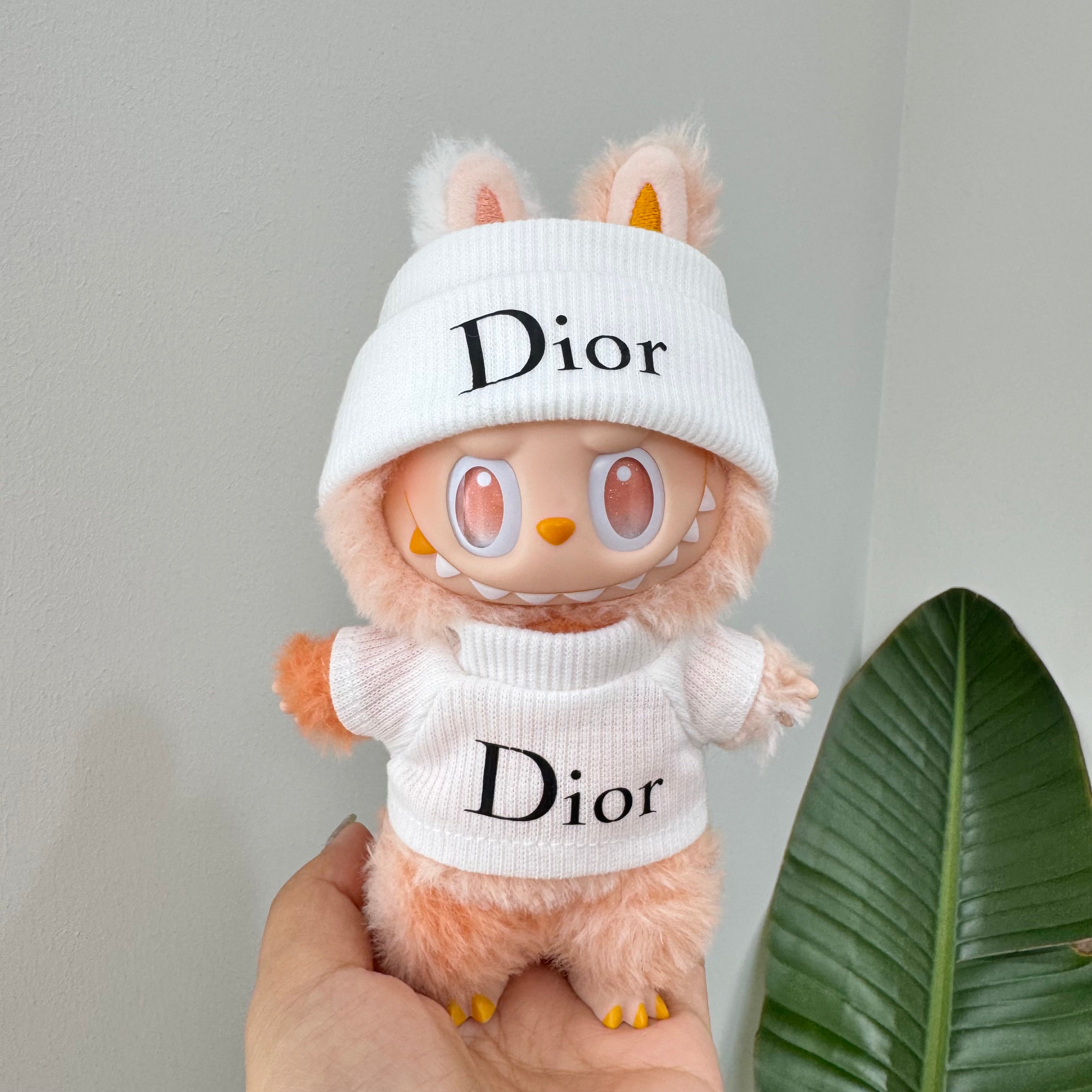 Labubu Doll Clothes - Luxury Brand "DIOR" Inspired Outfit Set for Dolls