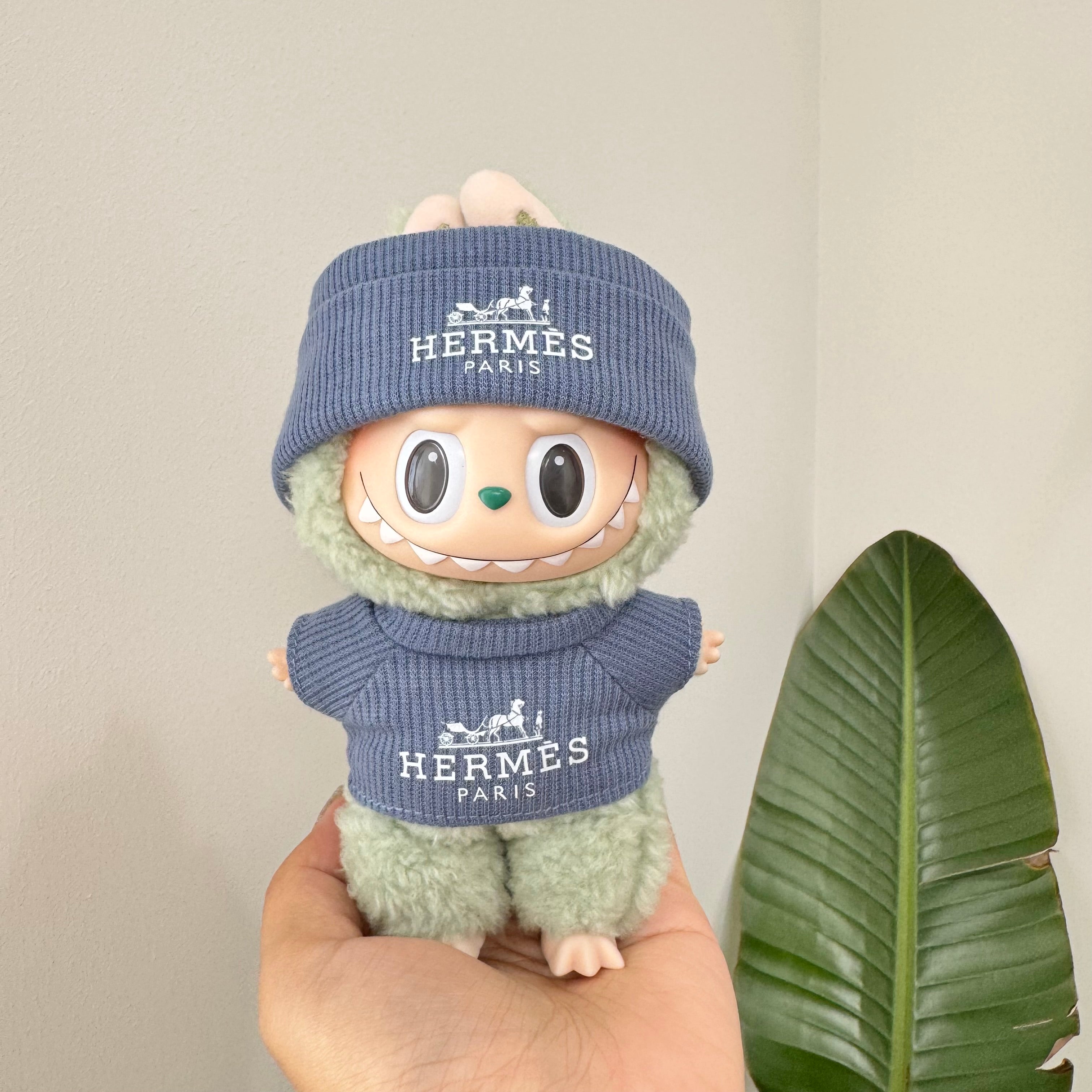 Labubu Doll Clothes - Luxury Brand "HERMES" Inspired Outfit Set for Dolls