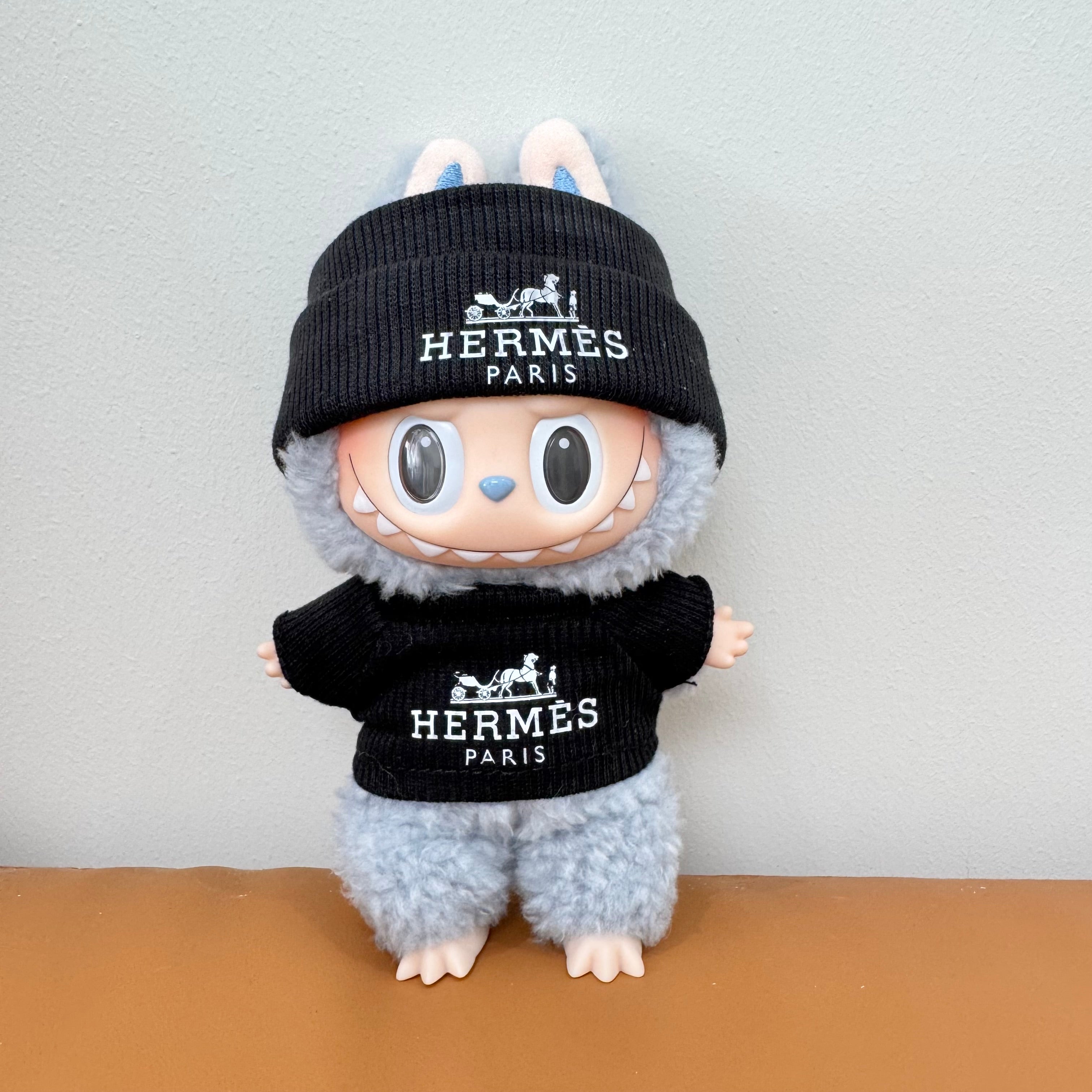 Labubu Doll Clothes - Luxury Brand "HERMES" Inspired Outfit Set for Dolls