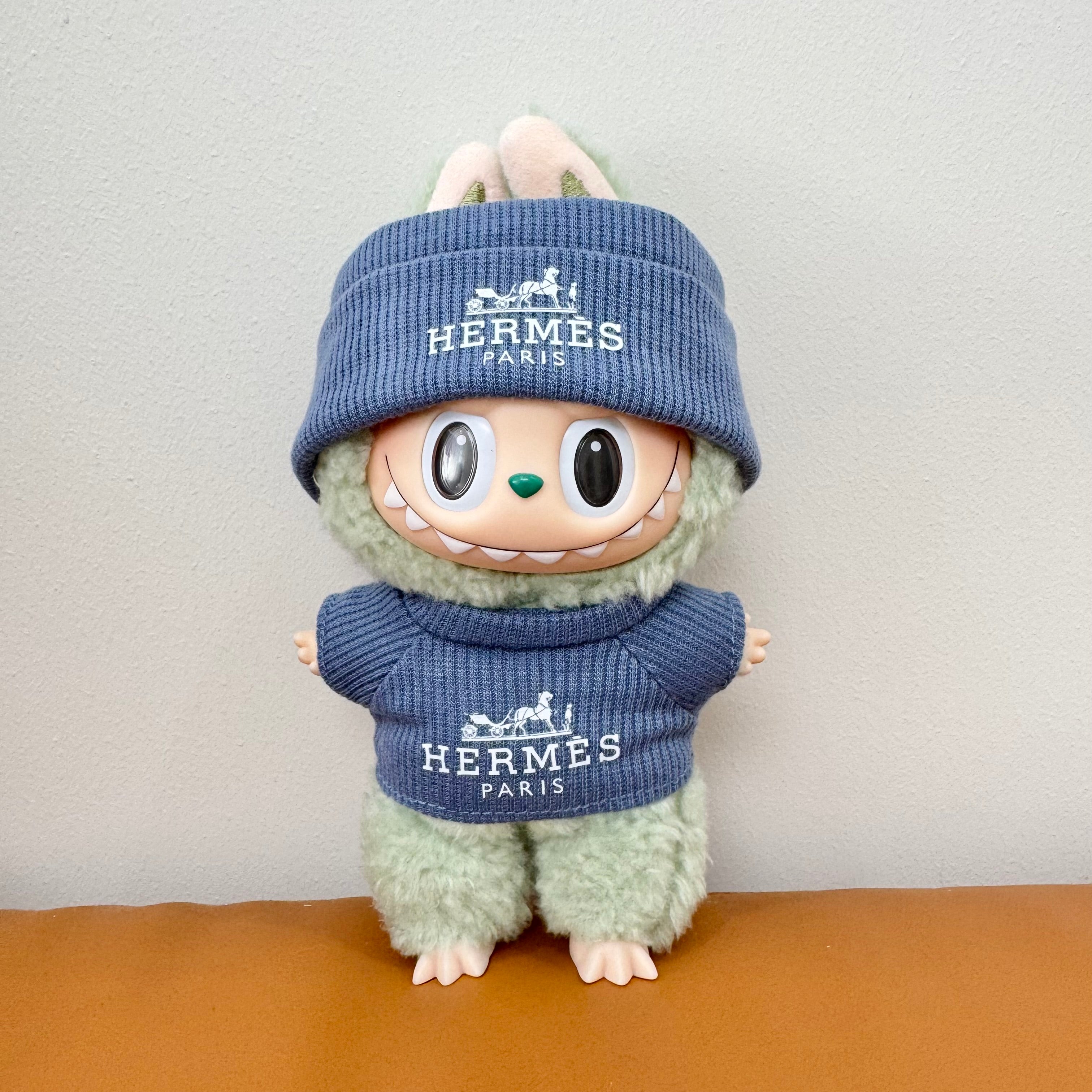 Labubu Doll Clothes - Luxury Brand "HERMES" Inspired Outfit Set for Dolls