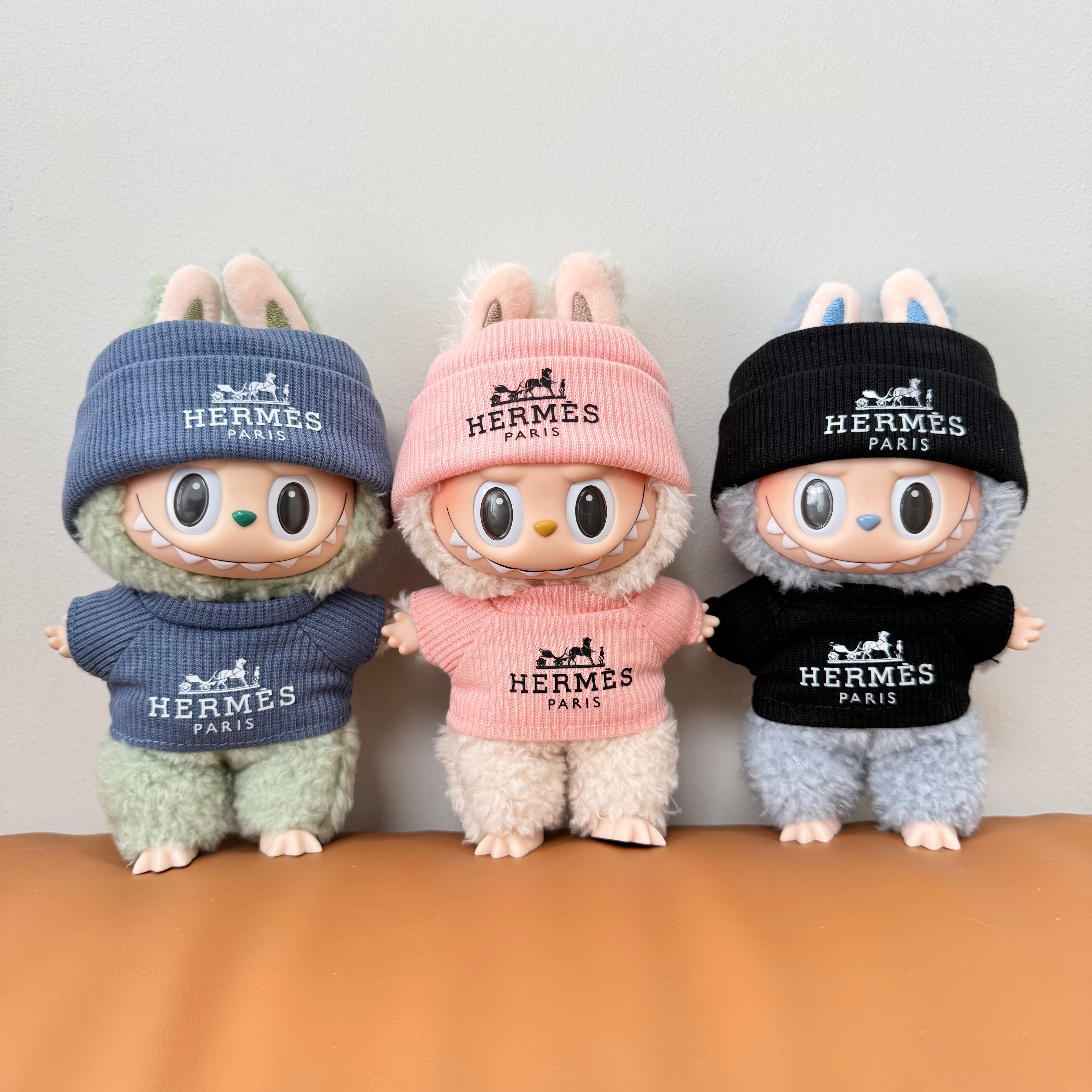 Labubu Doll Clothes - Luxury Brand "HERMES" Inspired Outfit Set for Dolls