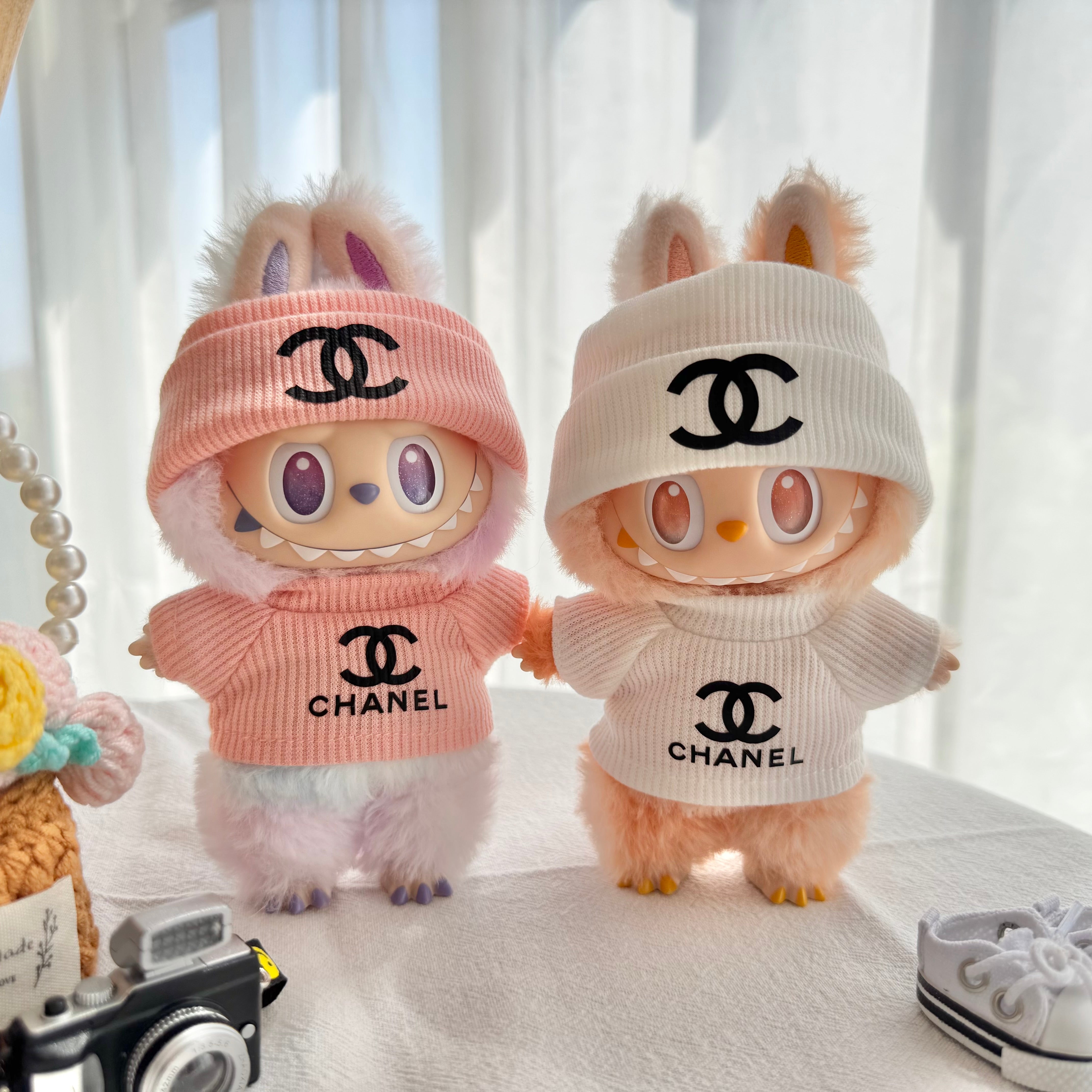 Labubu Doll Clothes - Luxury Brand "CHANEL" Inspired Outfit Set for Dolls