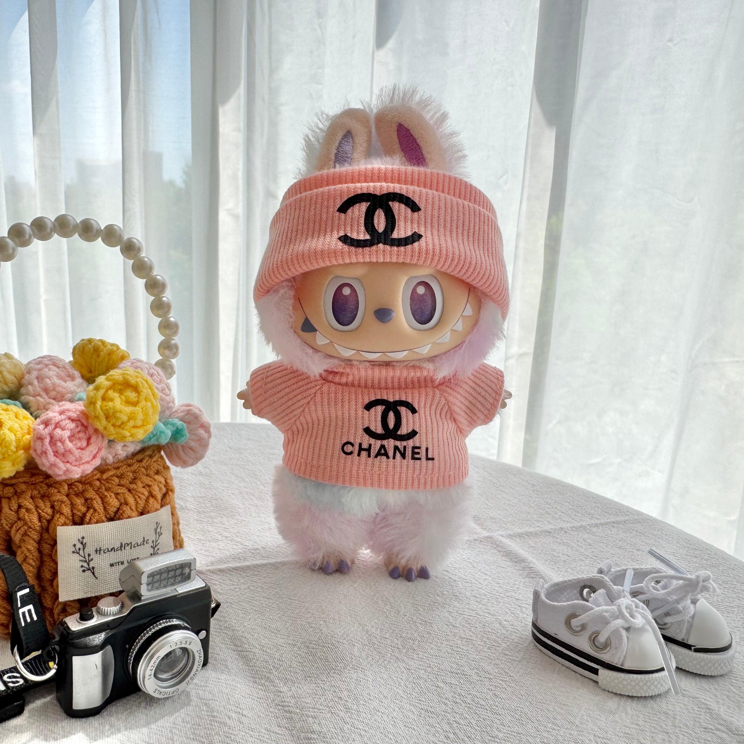 Labubu Doll Clothes - Luxury Brand "CHANEL" Inspired Outfit Set for Dolls