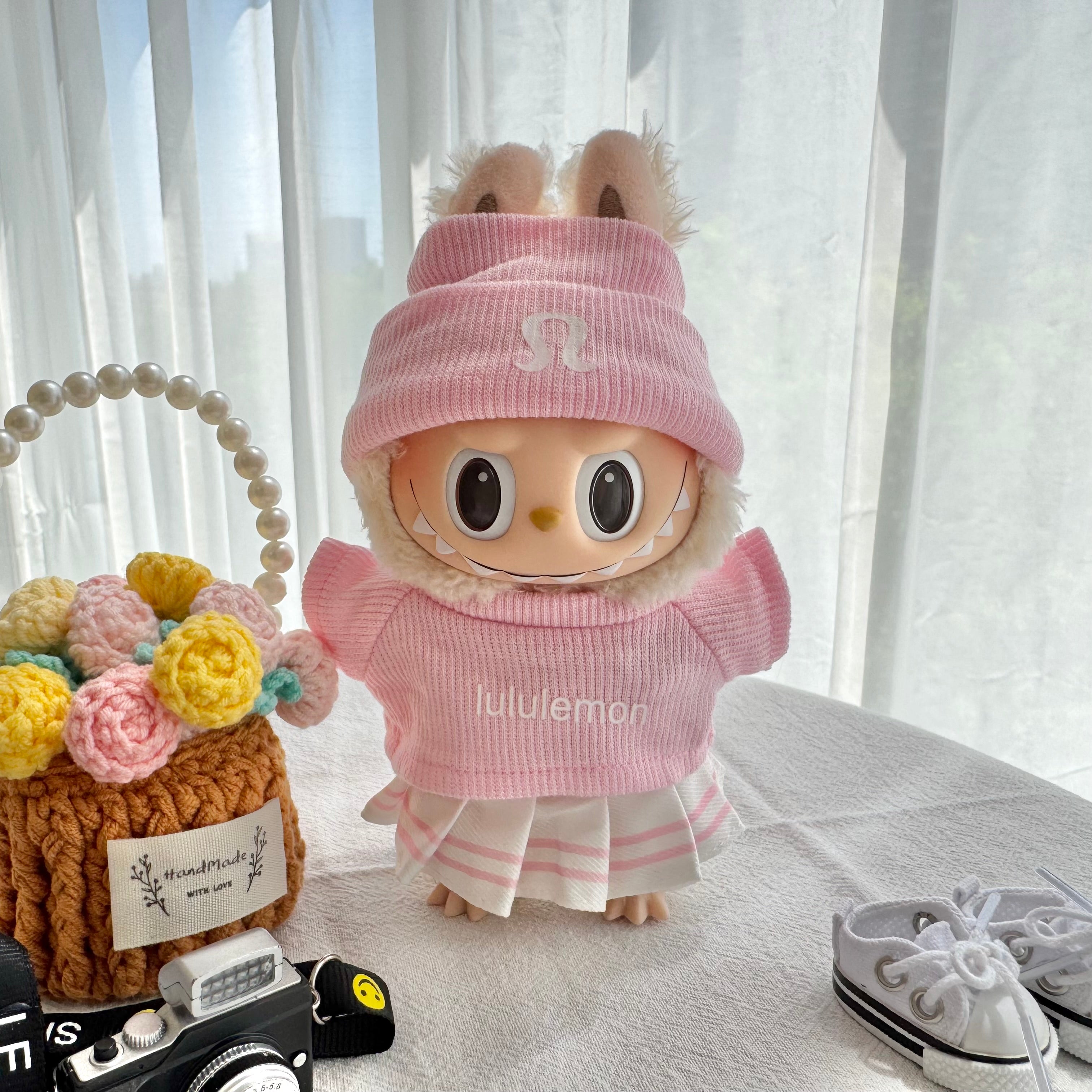 Labubu Doll Clothes - Yoga Inspired Athleisure Set - Trendy Fitness Outfit for Dolls