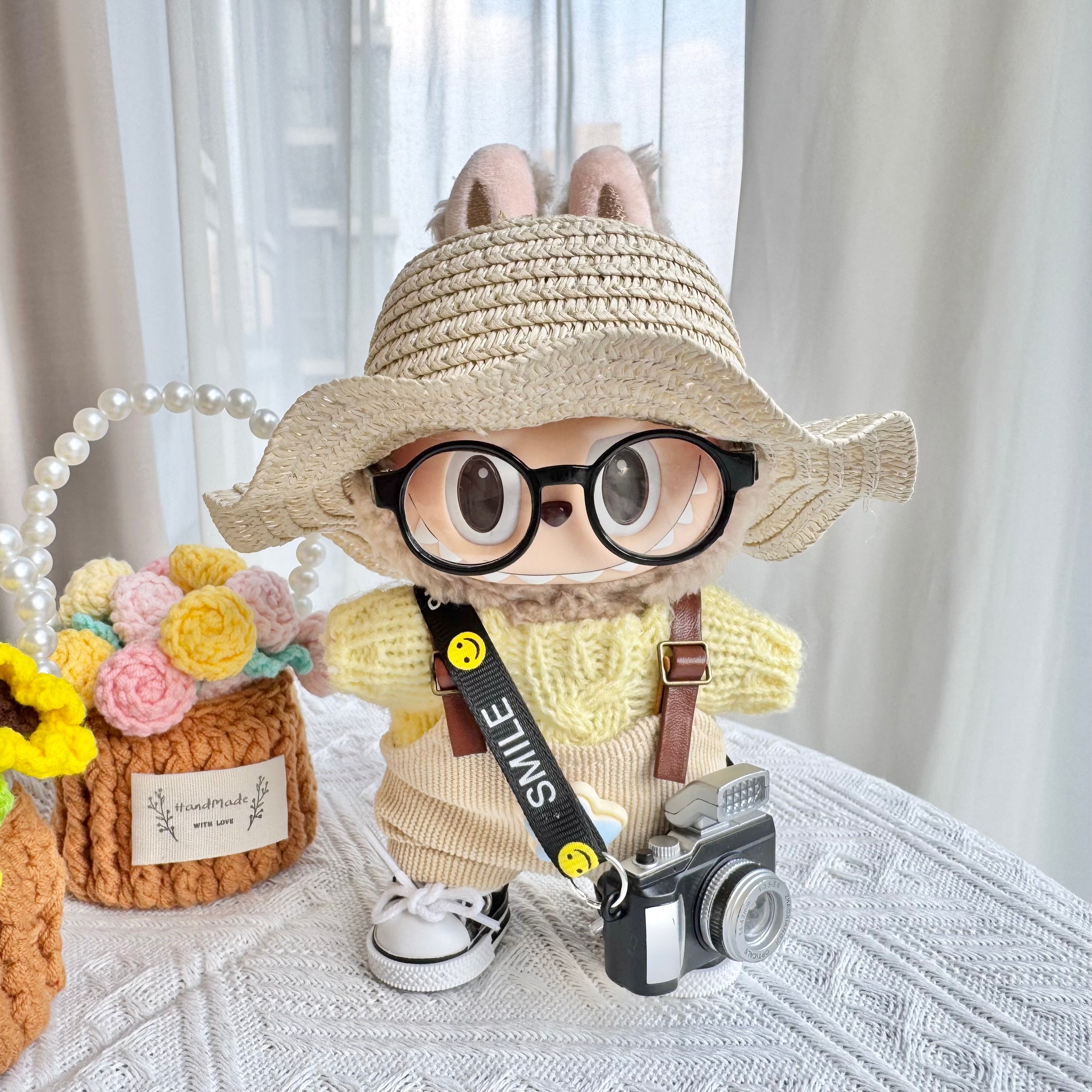 Doll Clothes - Sunny Explorer Set with Straw Hat Doll Outfit