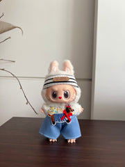 Doll Clothes - Cute Puppy Themed Outfit Set - Dachshund Patch & Striped Headband