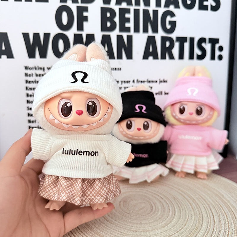 Labubu Doll Clothes - Yoga Inspired Athleisure Set - Trendy Fitness Outfit for Dolls