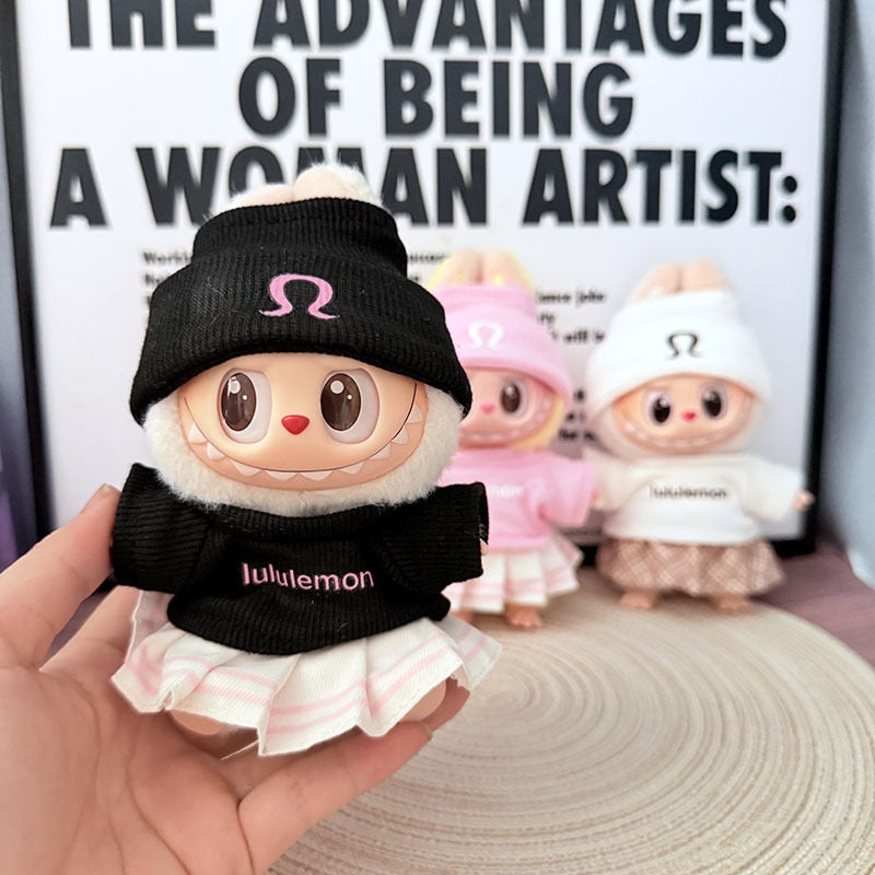 Labubu Doll Clothes - Yoga Inspired Athleisure Set - Trendy Fitness Outfit for Dolls