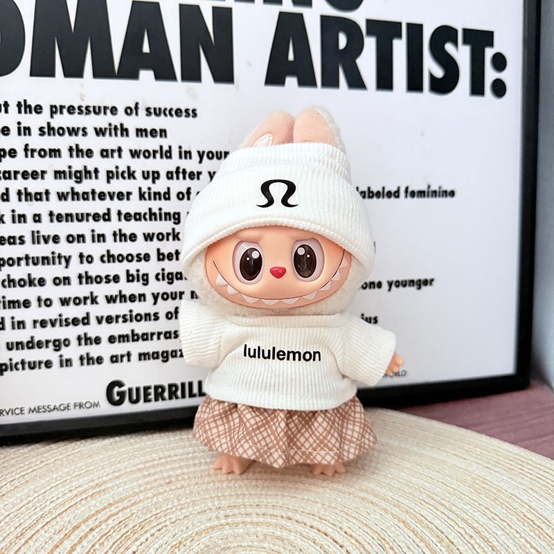 Labubu Doll Clothes - Yoga Inspired Athleisure Set - Trendy Fitness Outfit for Dolls