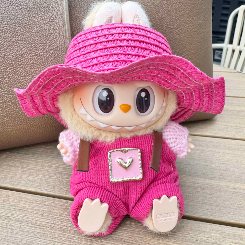 Doll Clothes - Candy Blossom Set with Straw Hat Doll Outfit