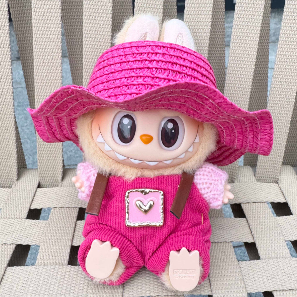 Doll Clothes - Candy Blossom Set with Straw Hat Doll Outfit