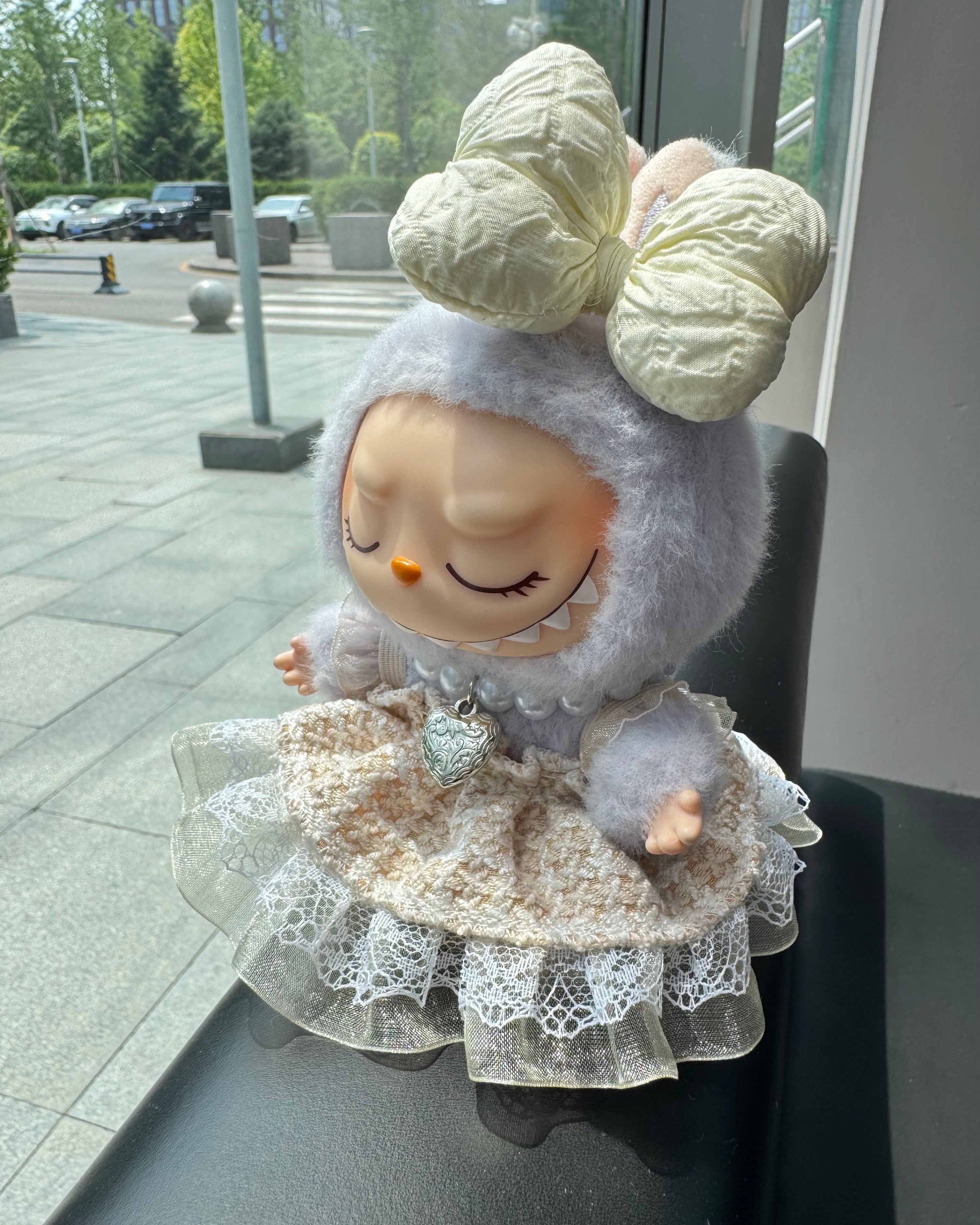 Doll Clothes - Princess Bow Dress Set with Pearl Necklace Doll Outfit