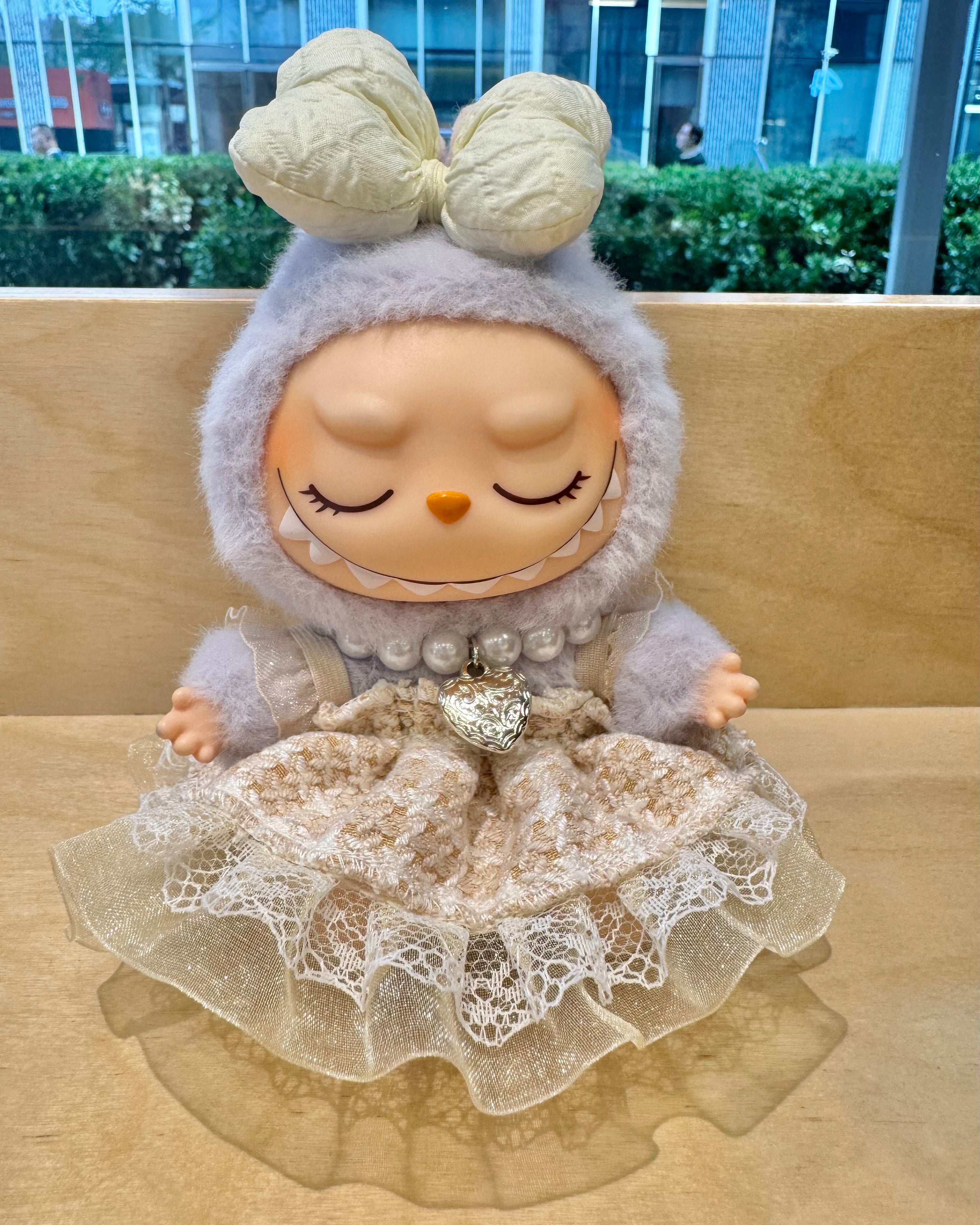 Doll Clothes - Princess Bow Dress Set with Pearl Necklace Doll Outfit