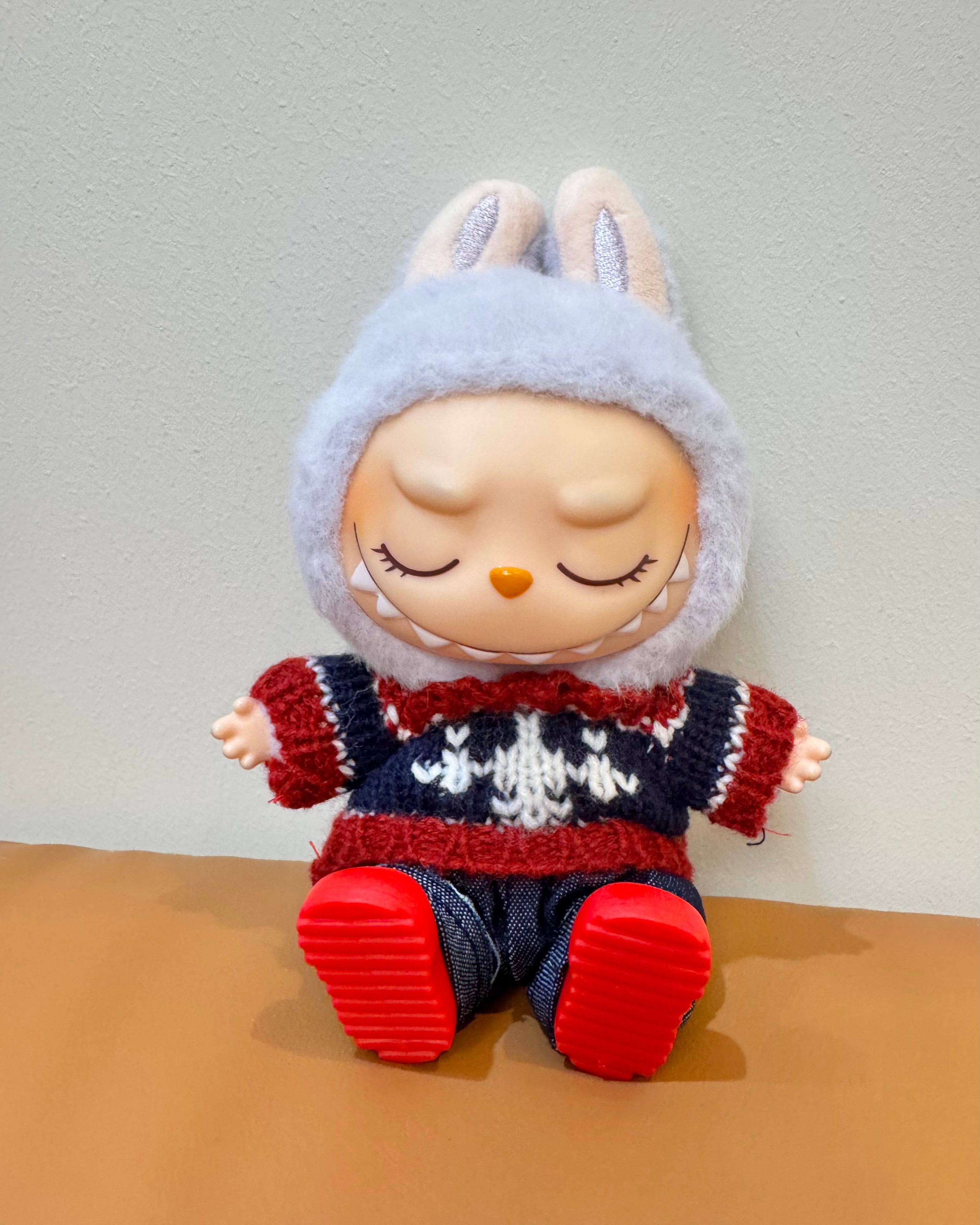 Doll Clothes - Cozy Knit Sweater Set with Red Shoes Doll Outfit