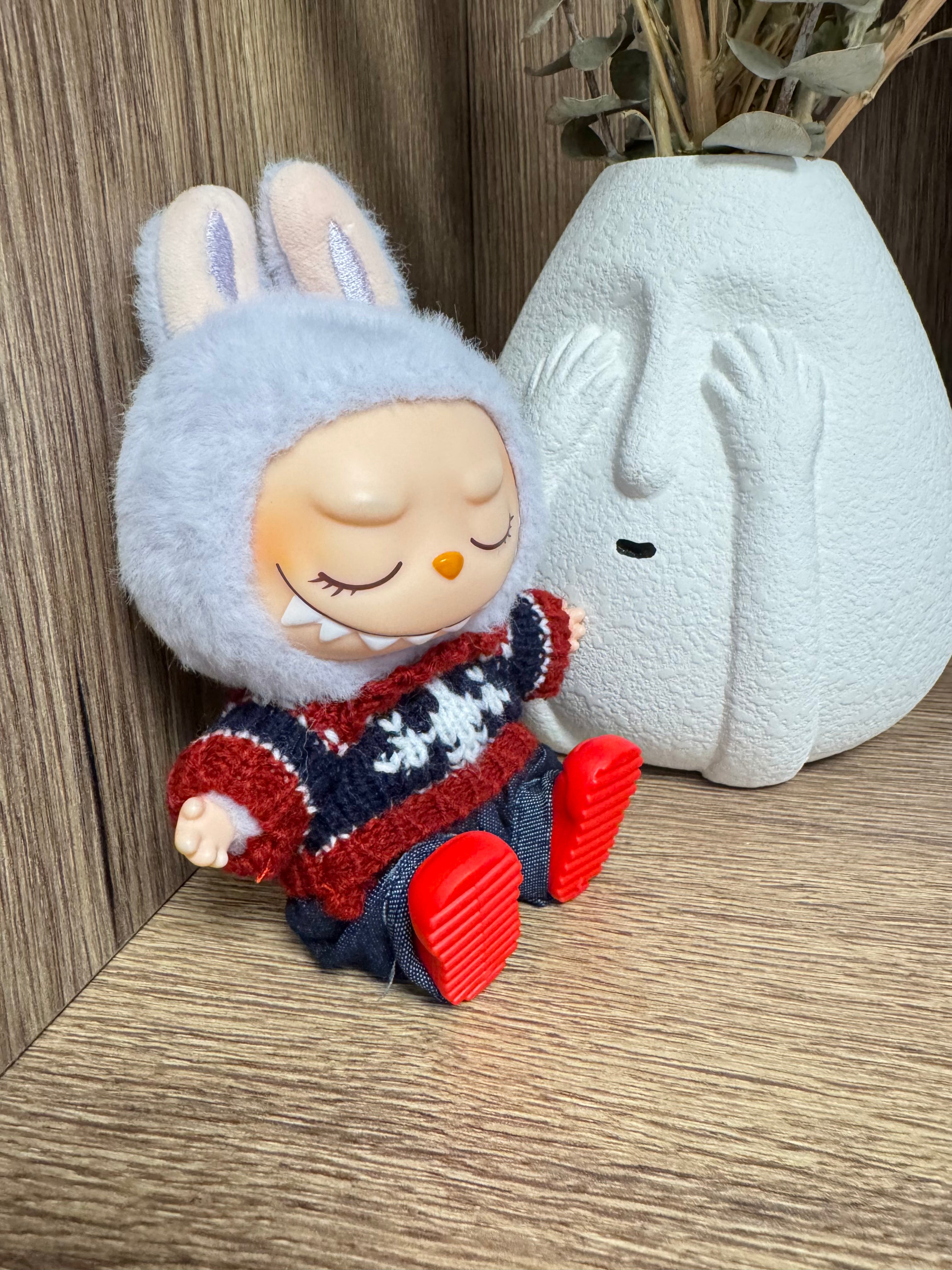 Doll Clothes - Cozy Knit Sweater Set with Red Shoes Doll Outfit