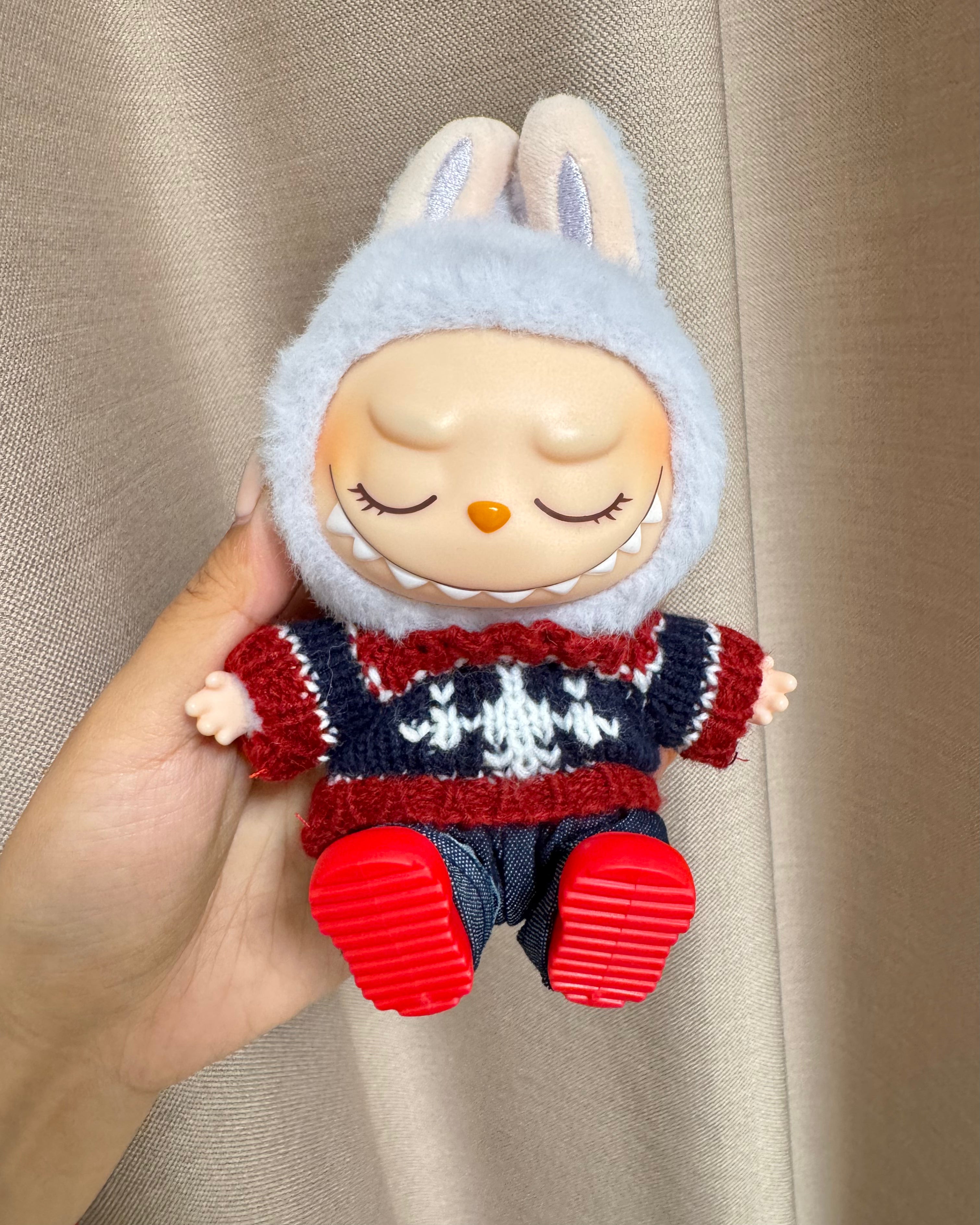 Doll Clothes - Cozy Knit Sweater Set with Red Shoes Doll Outfit