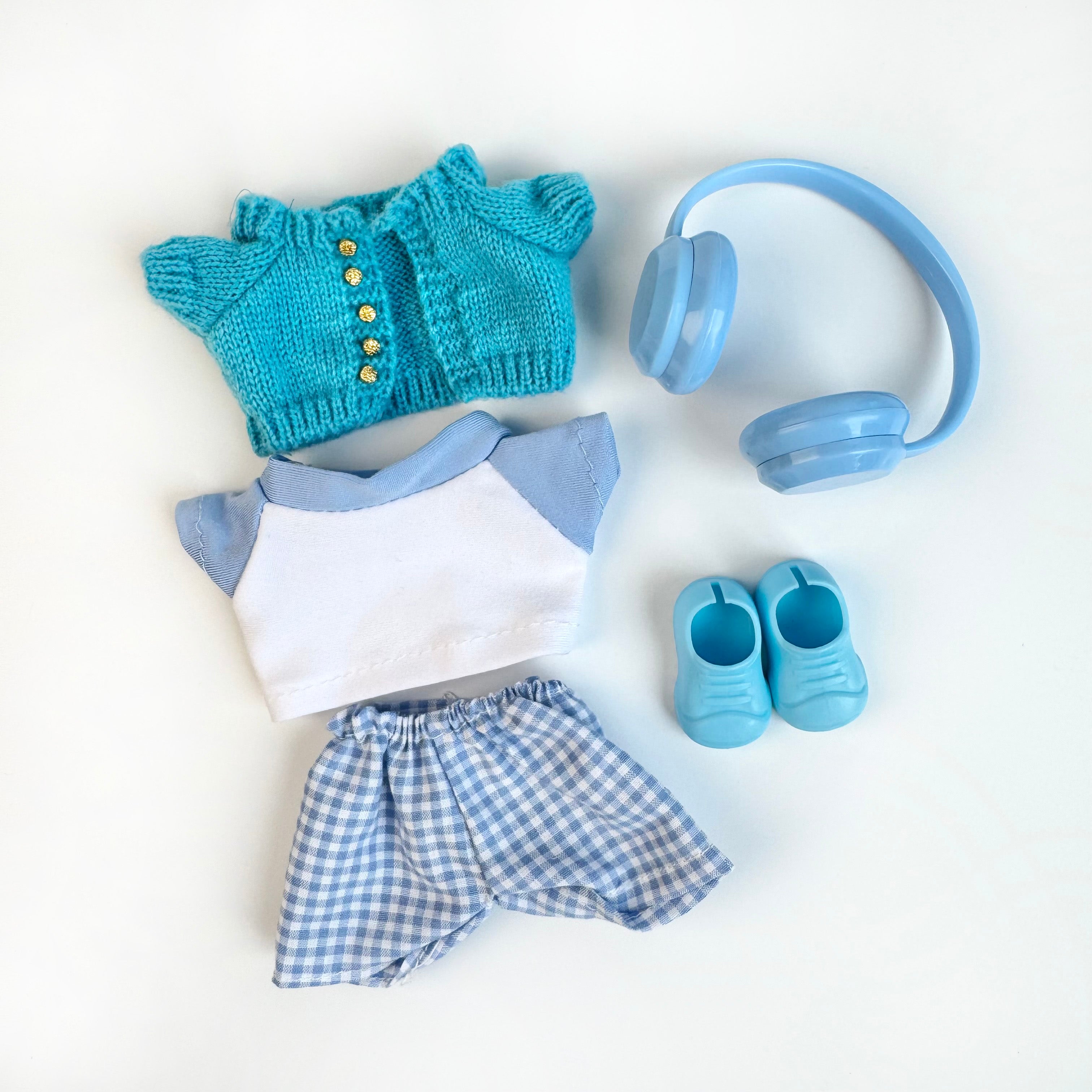 Labubu Doll Clothes - Preppy Music Enthusiast Outfit Set Doll Outfit