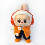 Doll Clothes - Vintage Orange Vibe Set with Headphones Doll Outfit