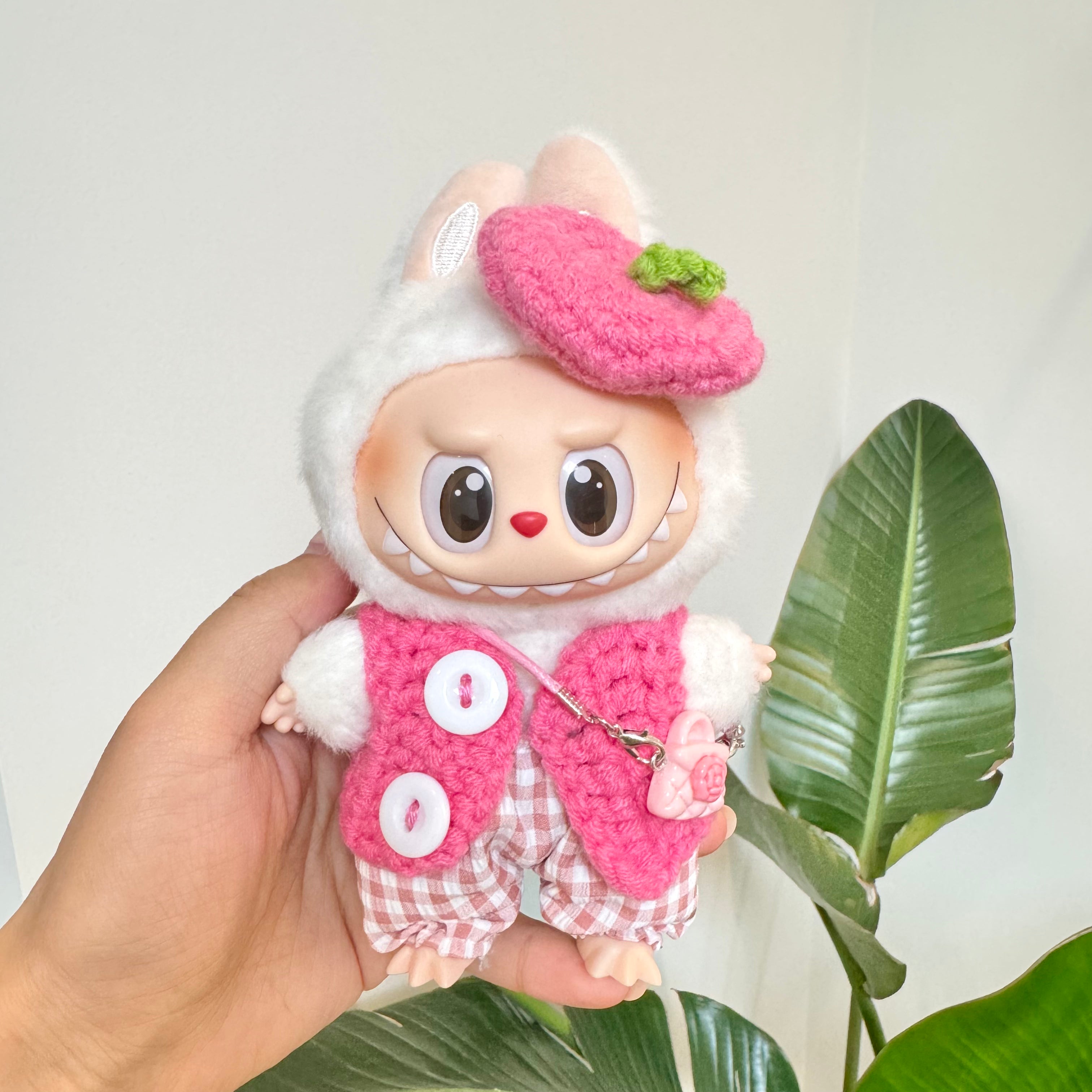 Clothes for Labubu- Sweet Strawberry Picnic Set Doll Outfit