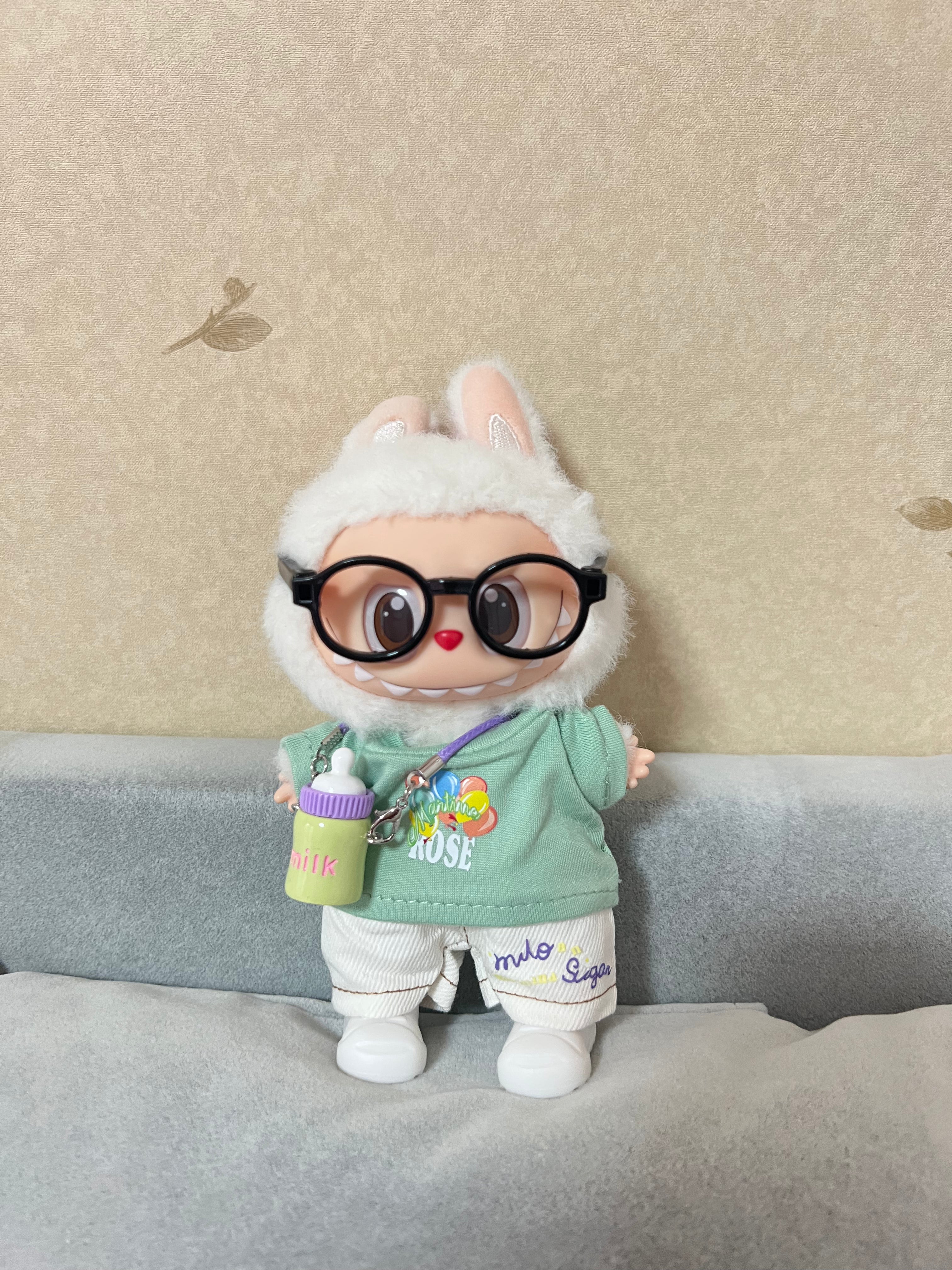 Doll Clothes - Cute Daily Outfit Set with Milk Bottle Charm Doll Outfit