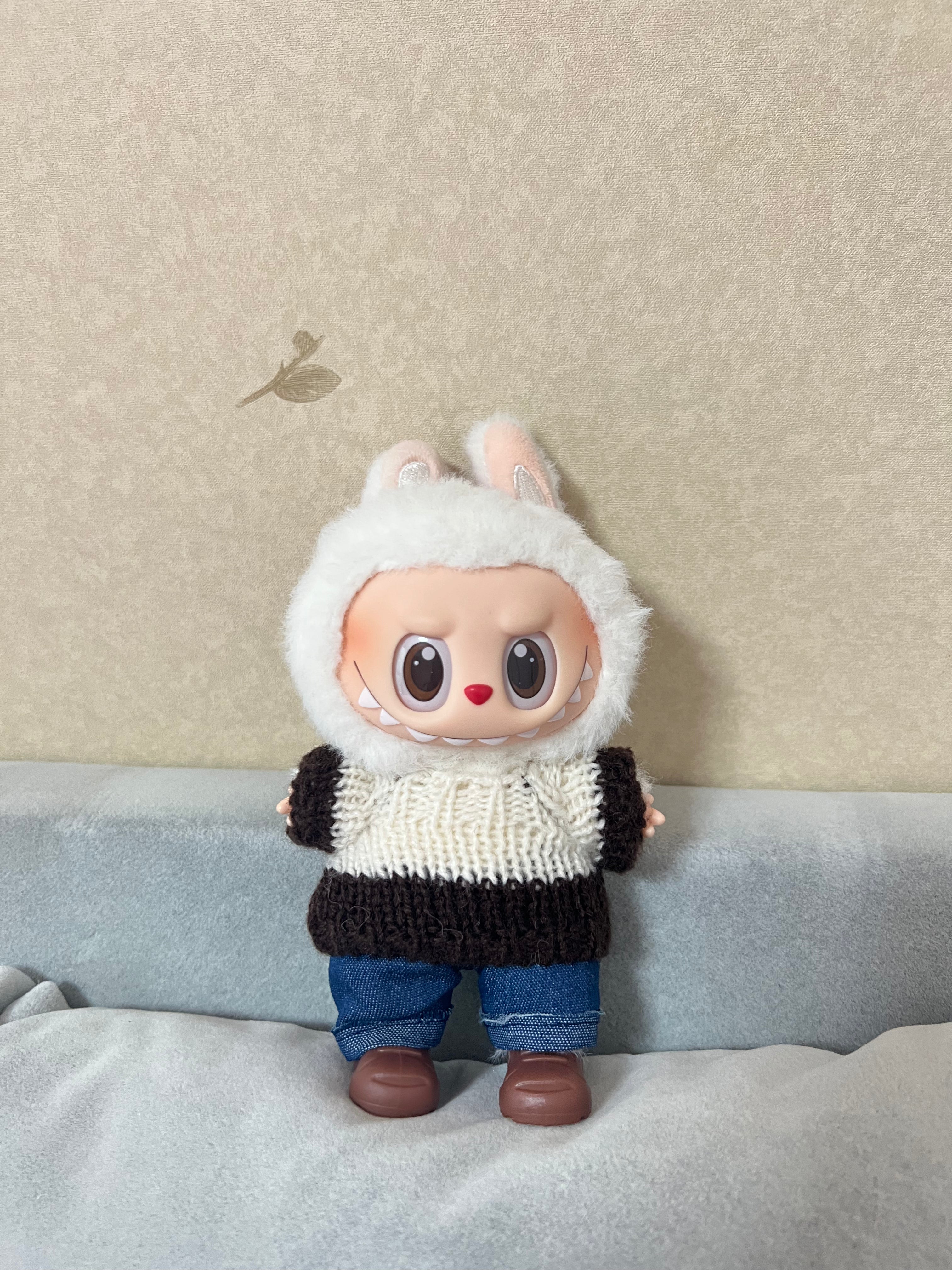 Doll Clothes - Casual Knitwear Set in Brown Shoes Doll Outfit