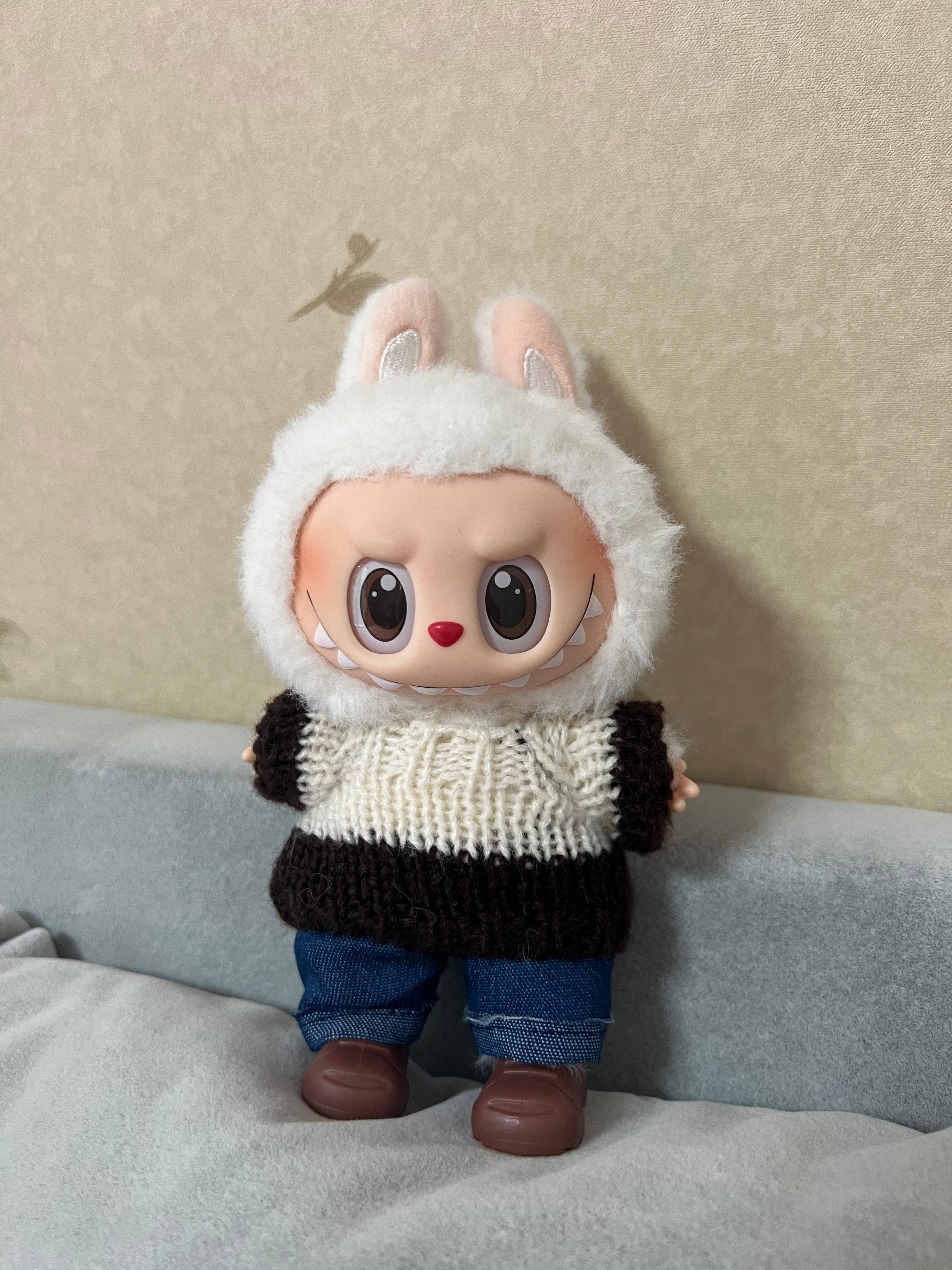 Doll Clothes - Casual Knitwear Set in Brown Shoes Doll Outfit