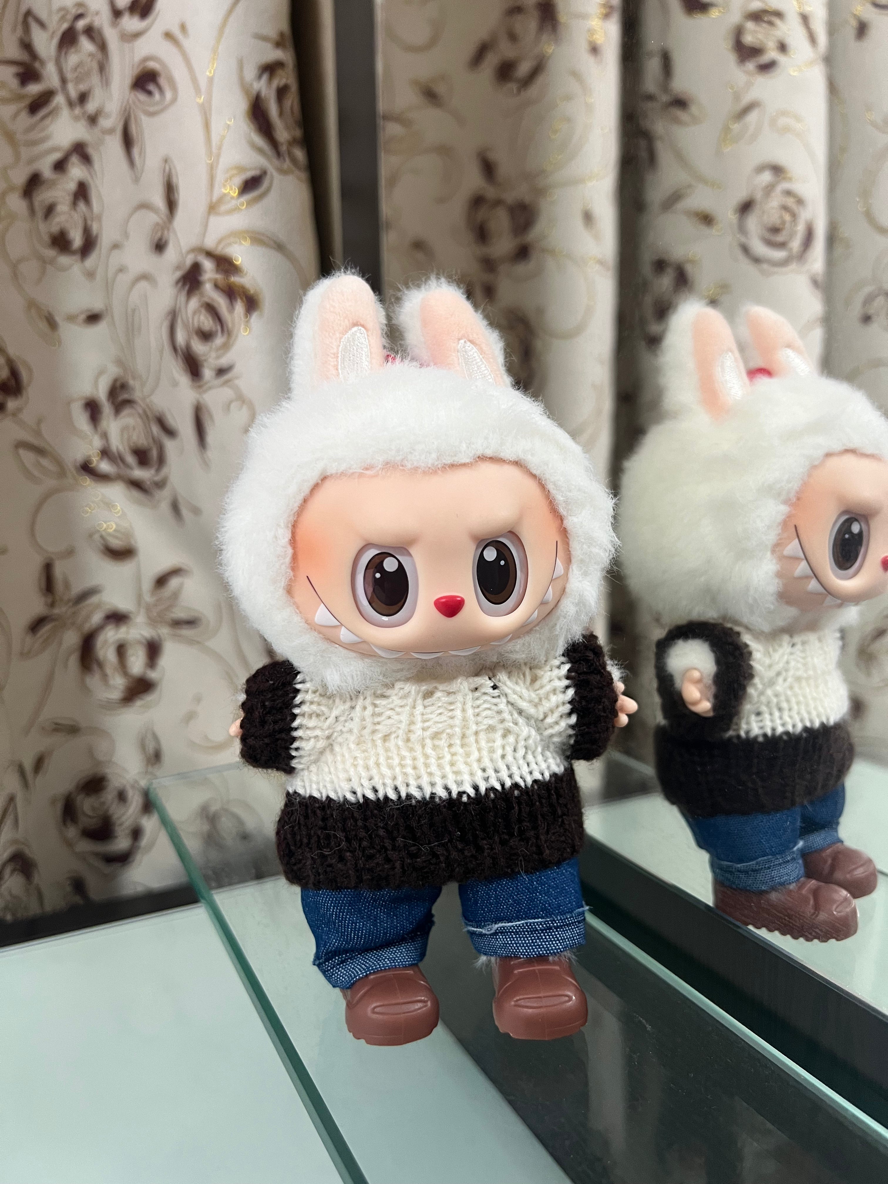 Doll Clothes - Casual Knitwear Set in Brown Shoes Doll Outfit