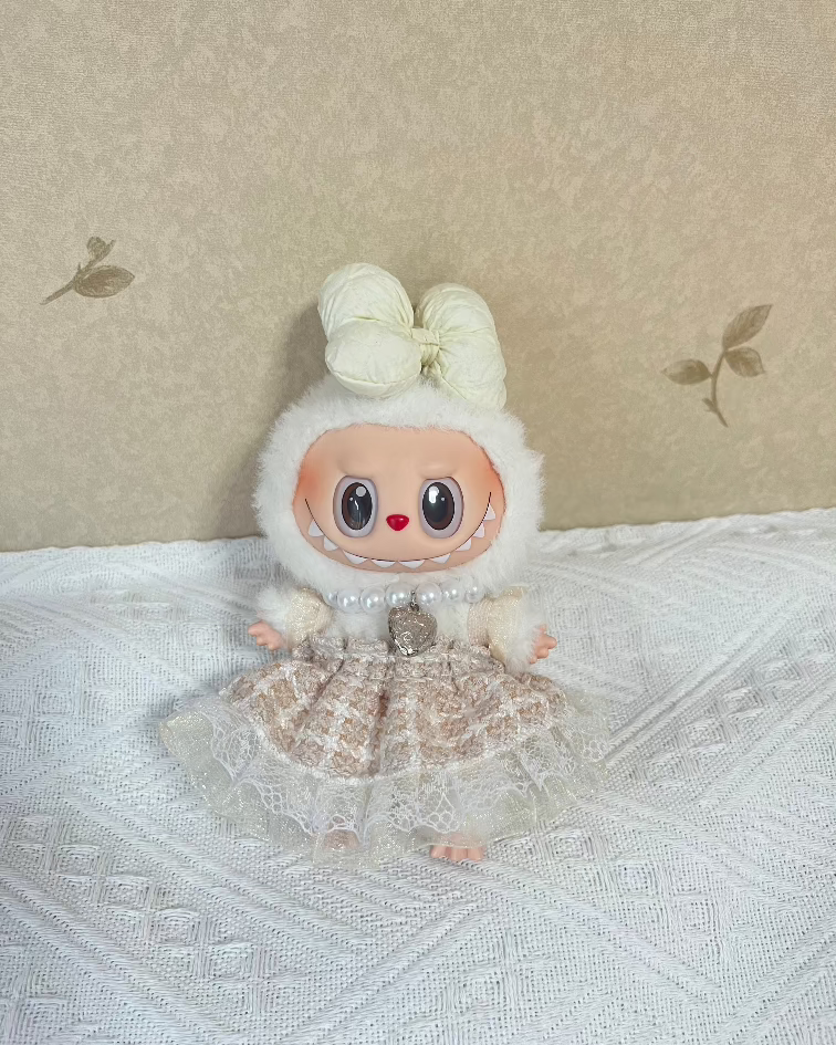 Doll Clothes - Princess Bow Dress Set with Pearl Necklace Doll Outfit