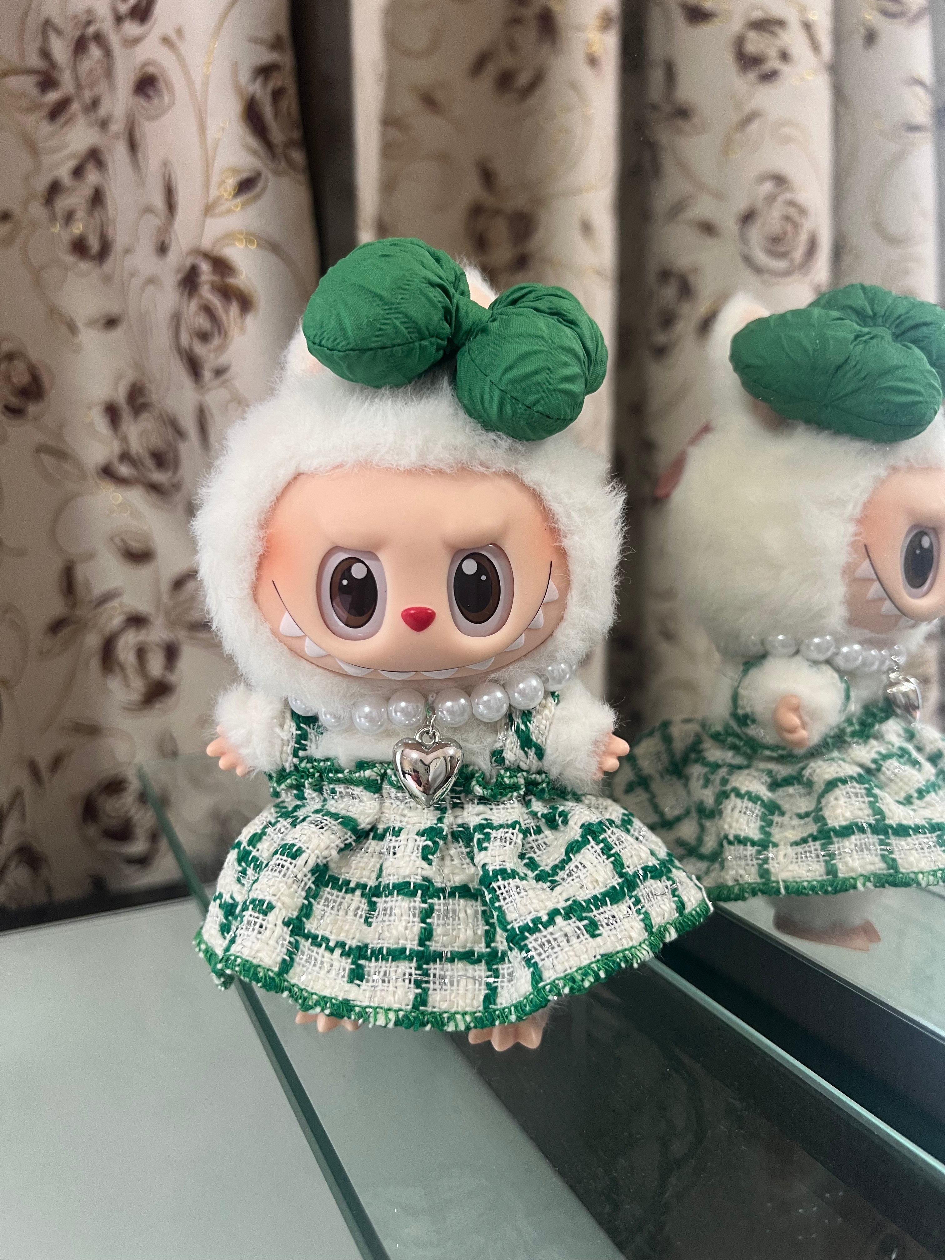 Doll Clothes - Green Bow Princess Dress Set Doll Outfit