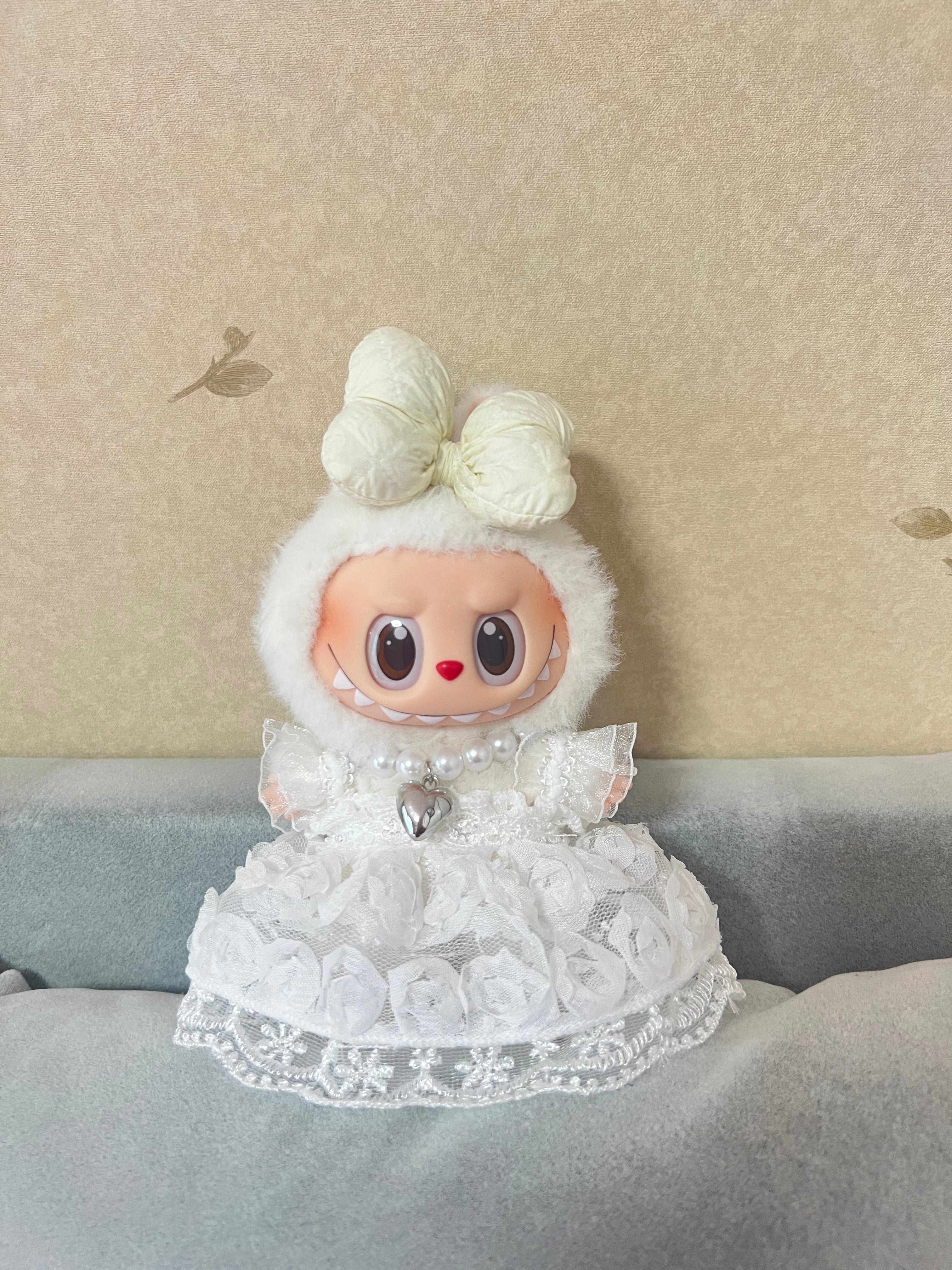 Doll Clothes - White Rose Princess Dress Set Doll Outfit