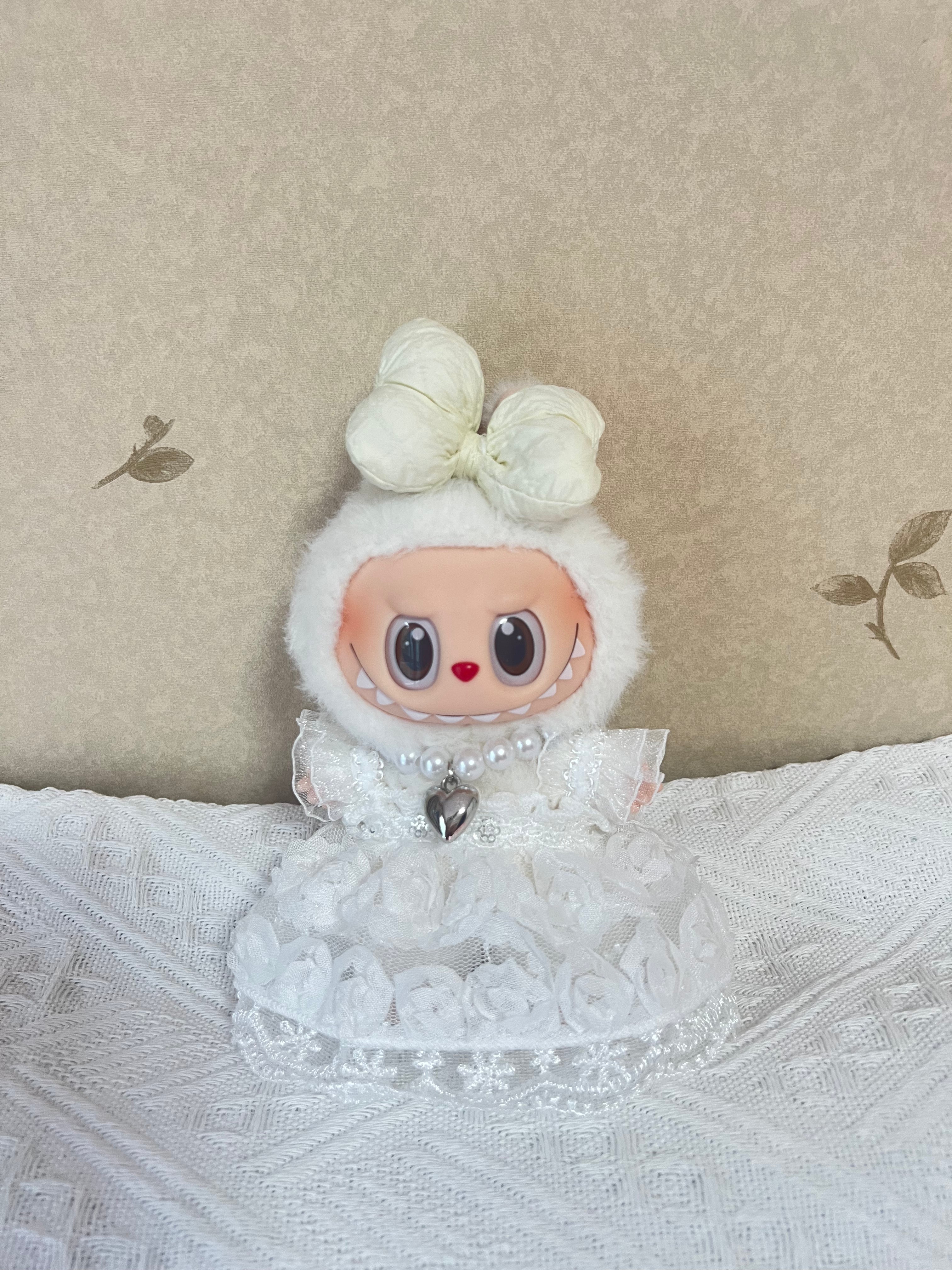 Doll Clothes - White Rose Princess Dress Set Doll Outfit