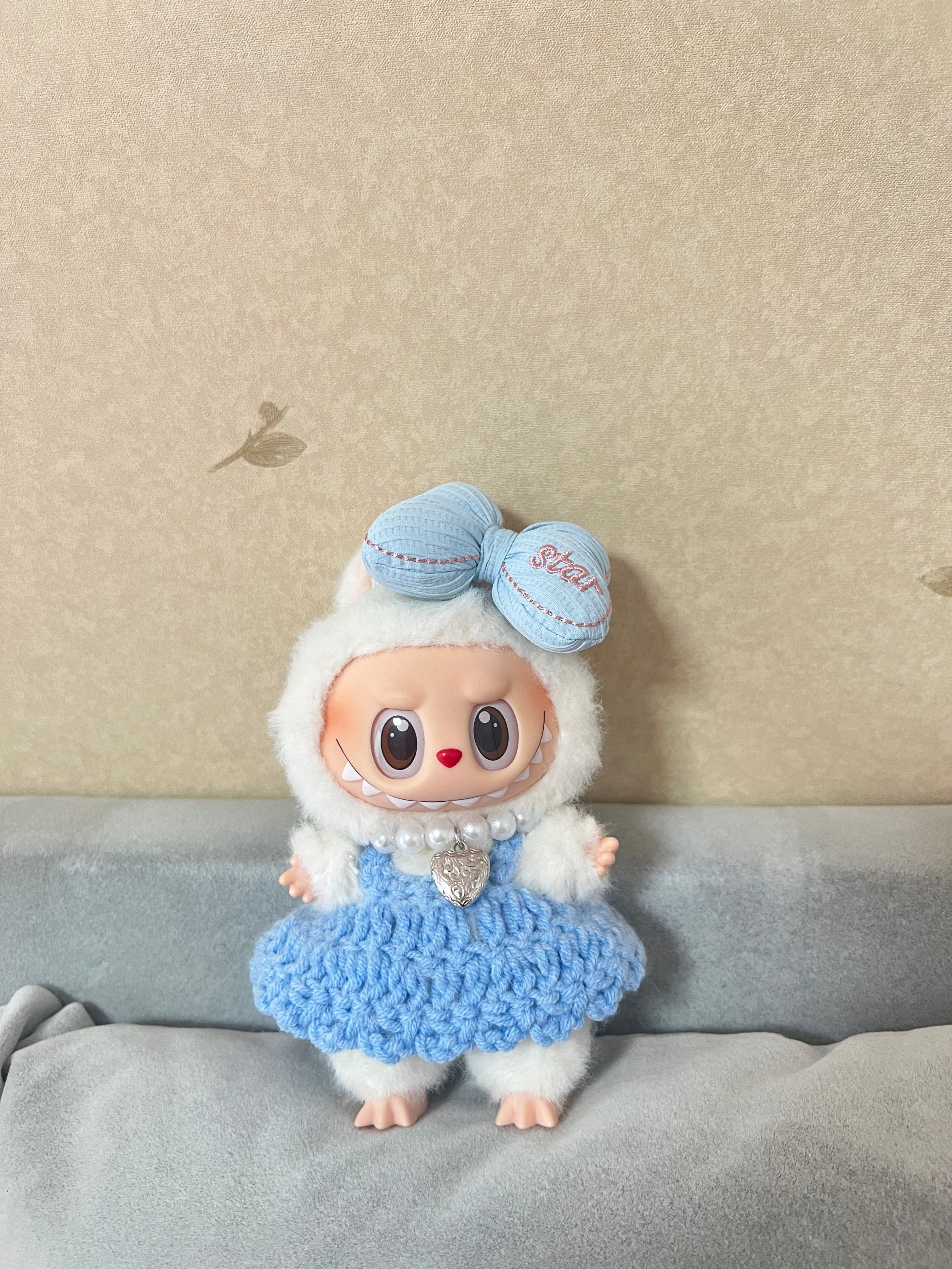 Doll Clothes - Soft Blue Cozy Knit Princess Set Doll Outfit