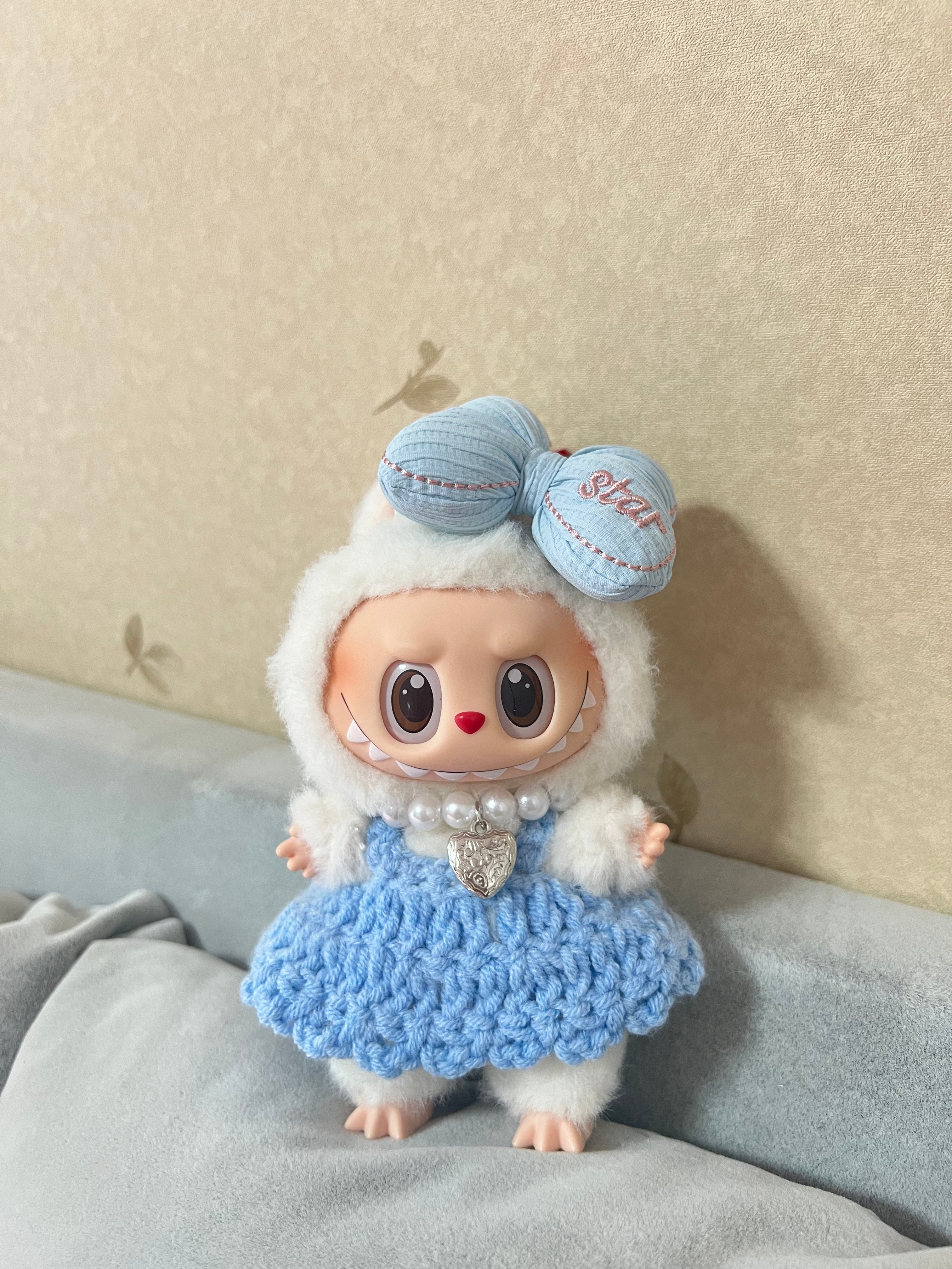 Doll Clothes - Soft Blue Cozy Knit Princess Set Doll Outfit