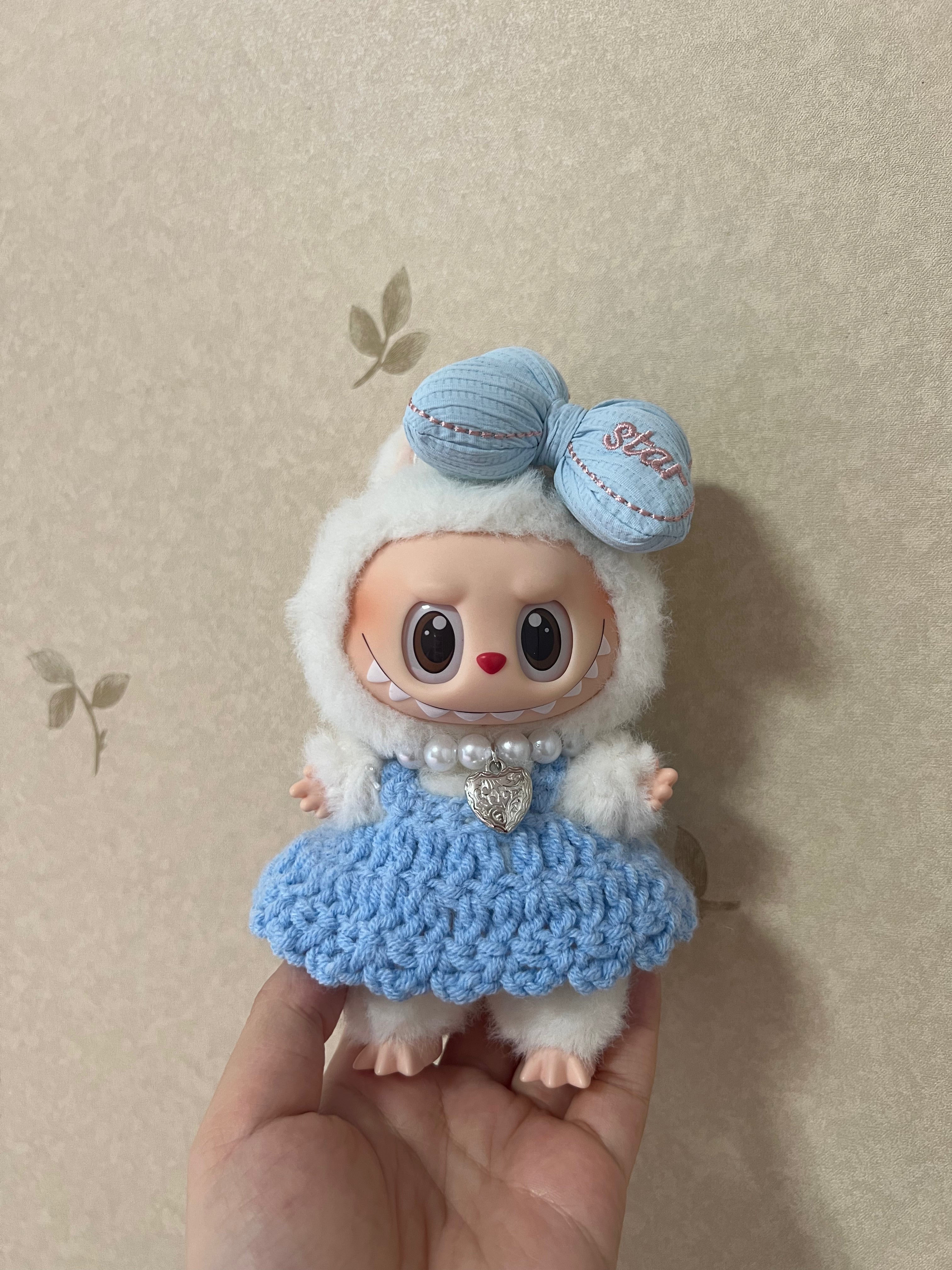 Doll Clothes - Soft Blue Cozy Knit Princess Set Doll Outfit