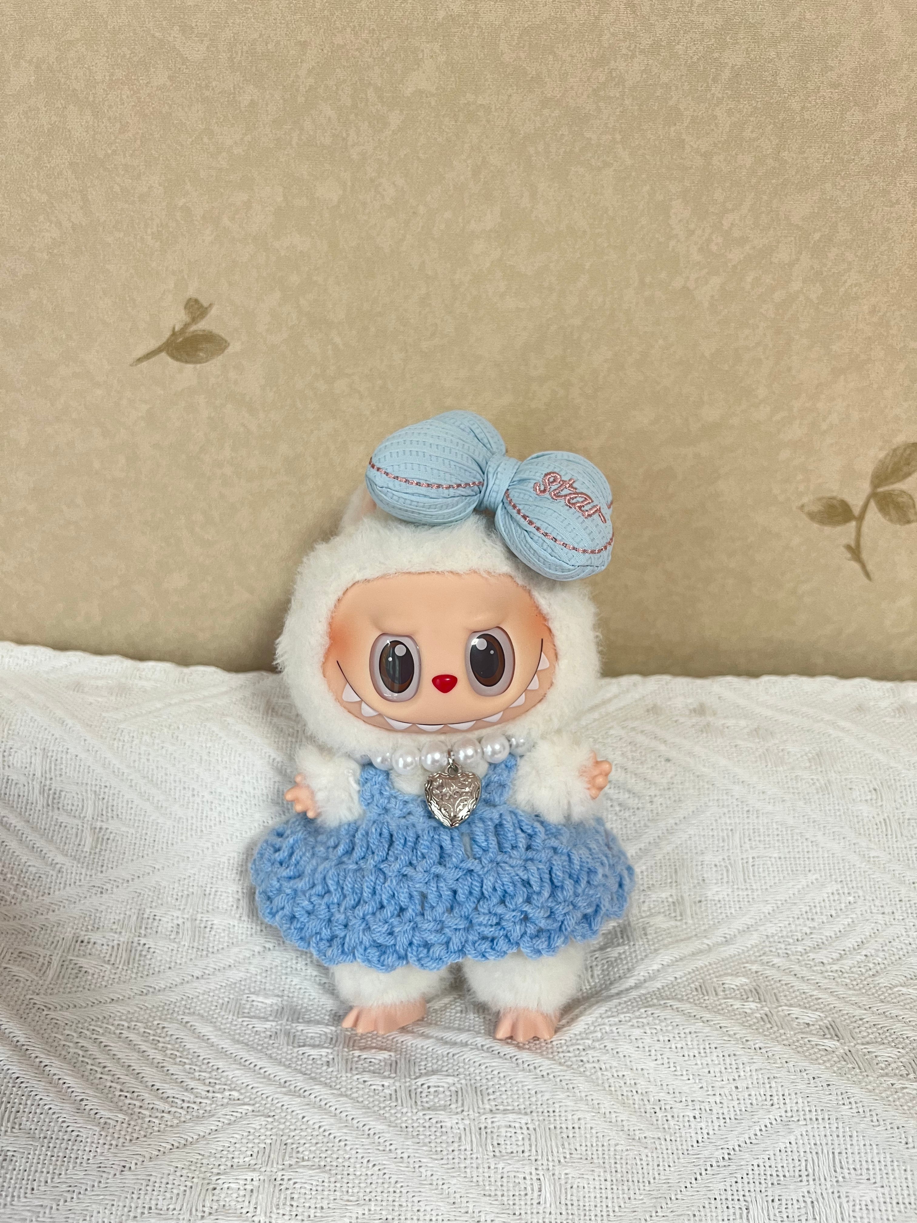 Doll Clothes - Soft Blue Cozy Knit Princess Set Doll Outfit