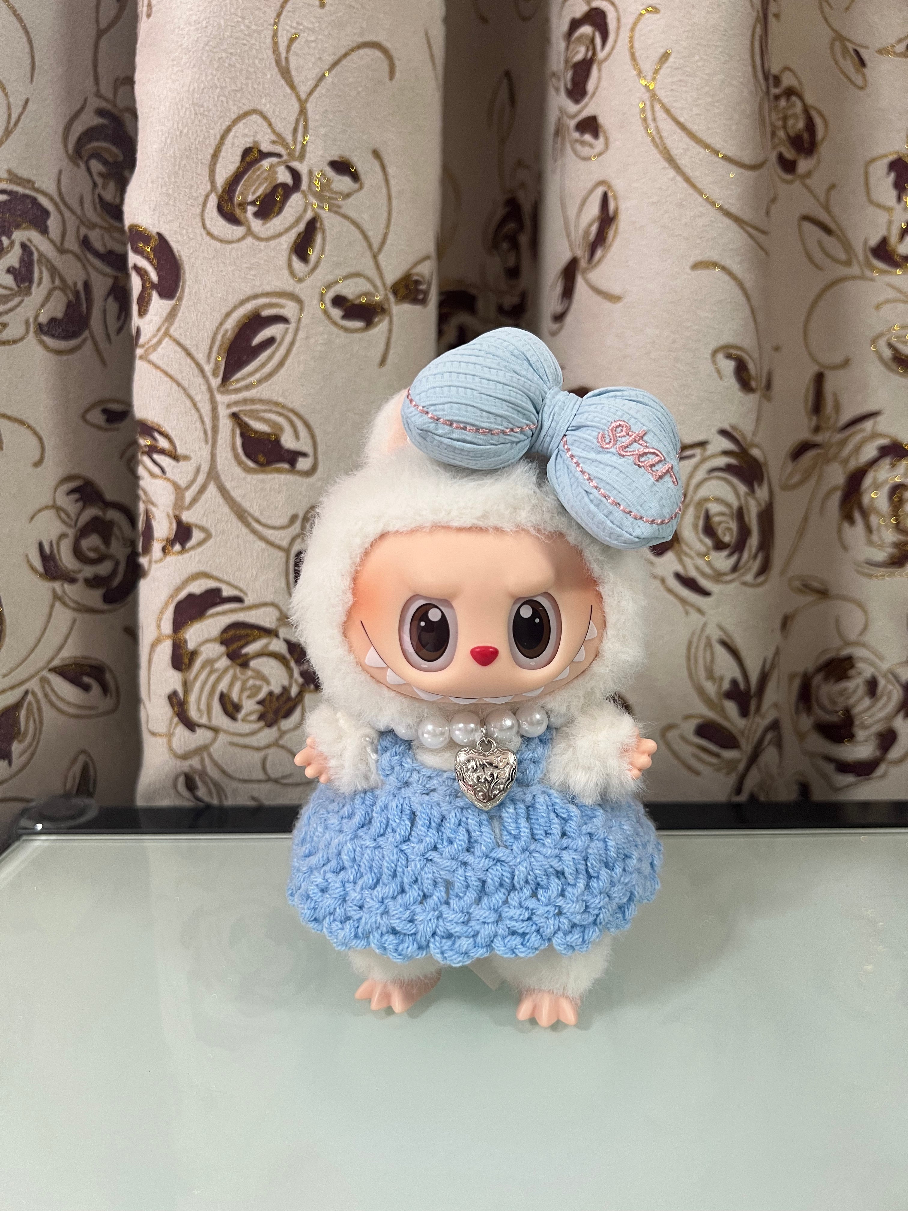 Doll Clothes - Soft Blue Cozy Knit Princess Set Doll Outfit
