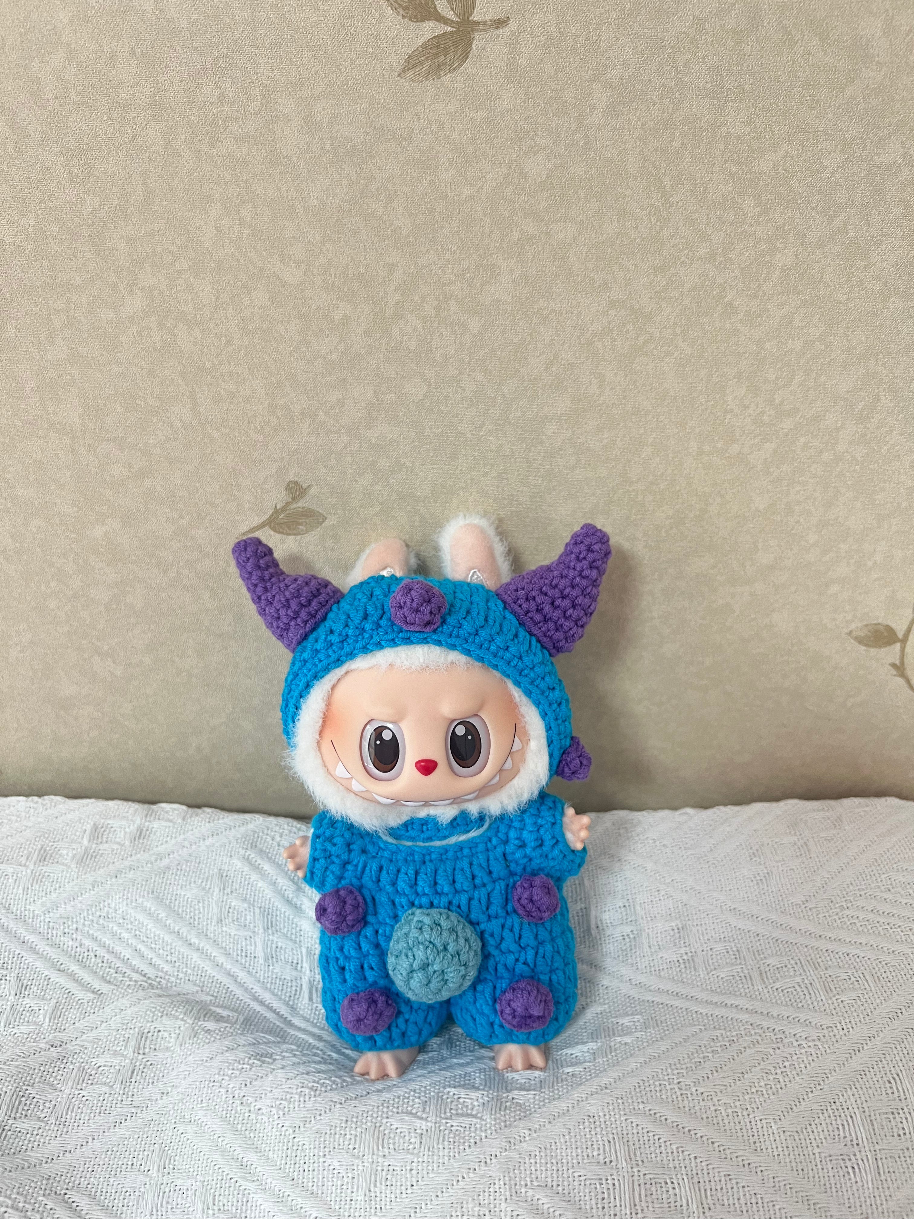 Doll Clothes - Handmade Cute Blue Starfish Outfit - Cozy Crochet Costume for Dolls