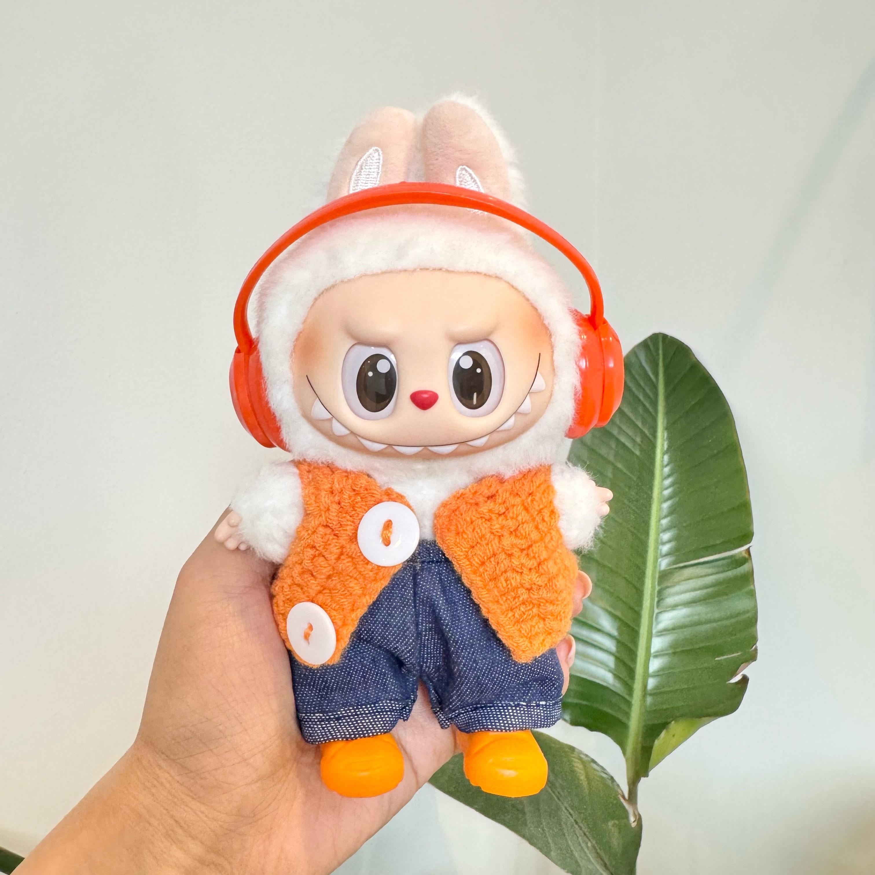 Doll Clothes - Vintage Orange Vibe Set with Headphones Doll Outfit