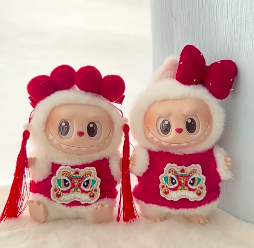 Load video: Doll Clothes - Chinese Lion Pattern Doll Outfit - 2 styles
